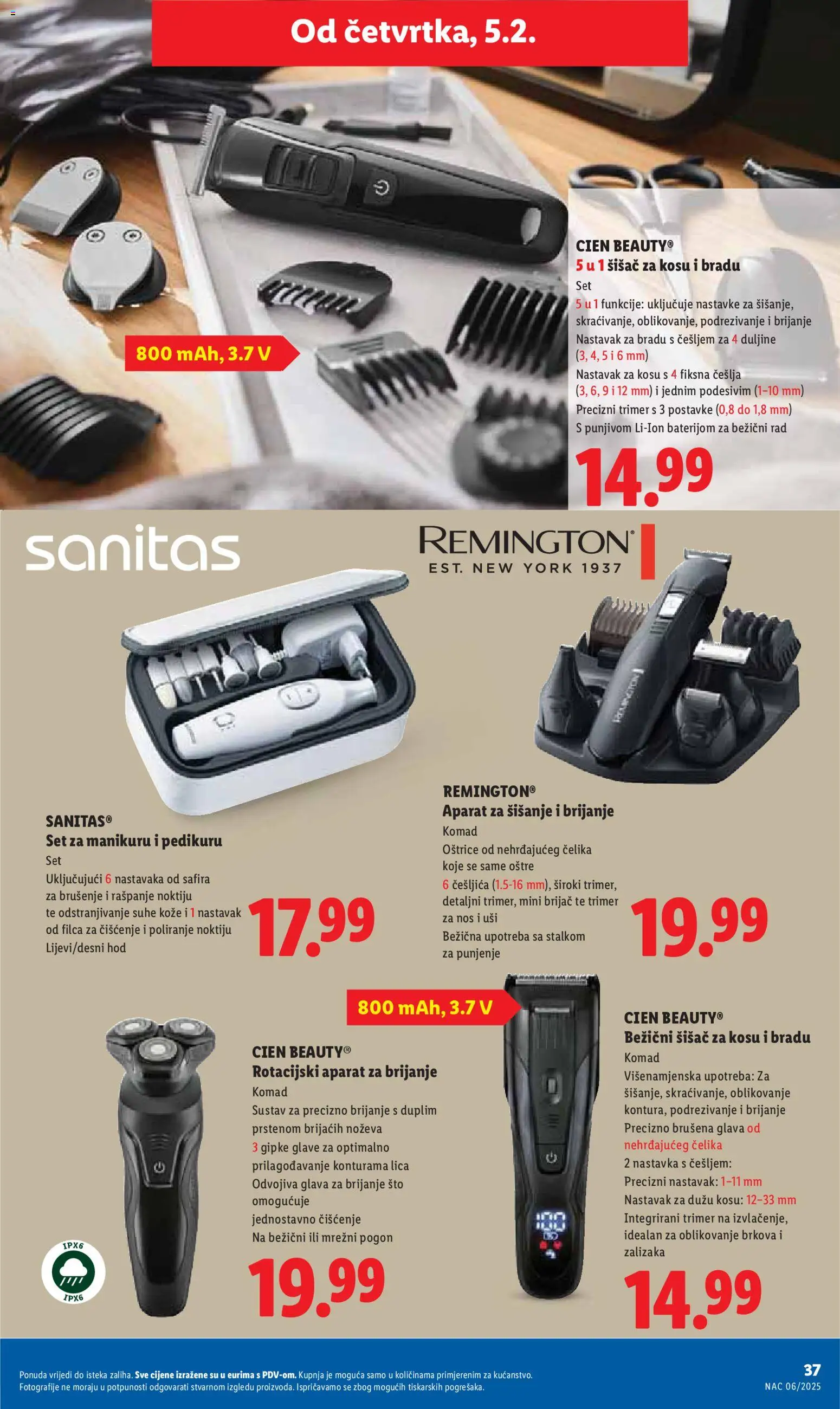 Lidl katalog | vrijedi od 02.02.2026 | Stranica: 37 | Proizvodi: Brijač, Trimer