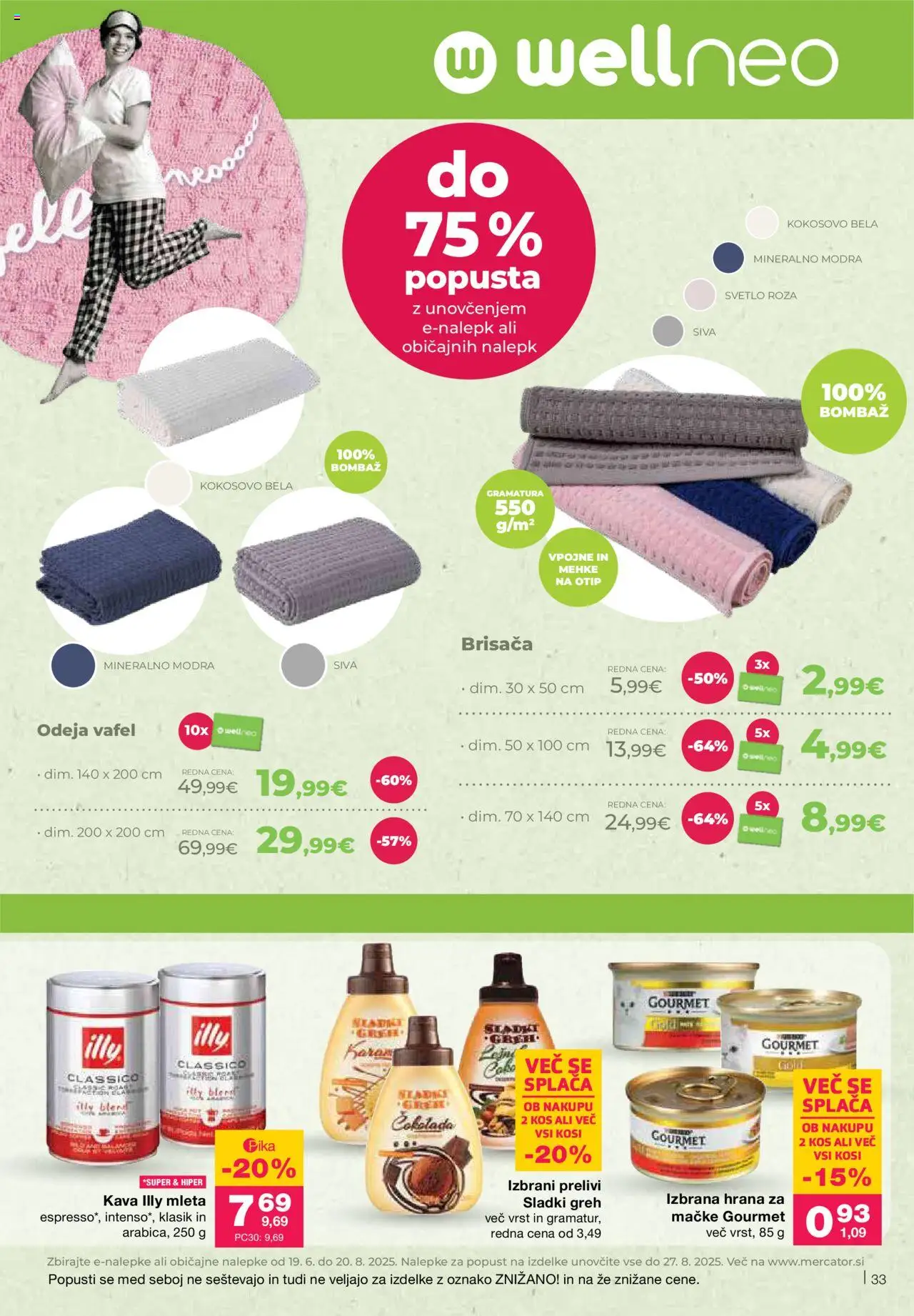 Mercator katalog │ velja od 26.06.2025 | Stran: 33 | Izdelki: Brisača, Odeja, Kos, Kava