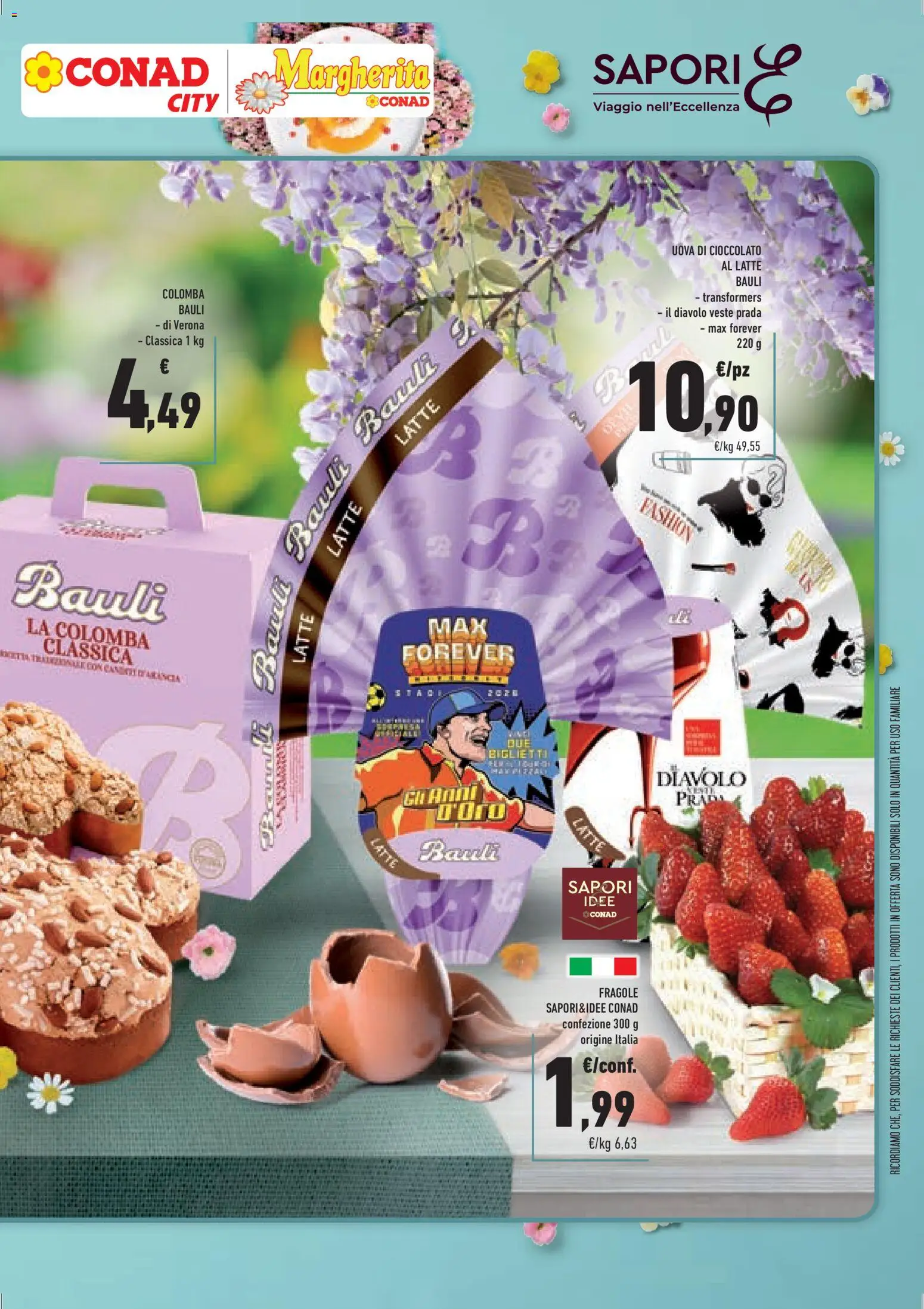 Volantino Conad del 25.03.2026 | Pagina: 3 | Prodotti: Uova, Cioccolato, Fragole, Latte