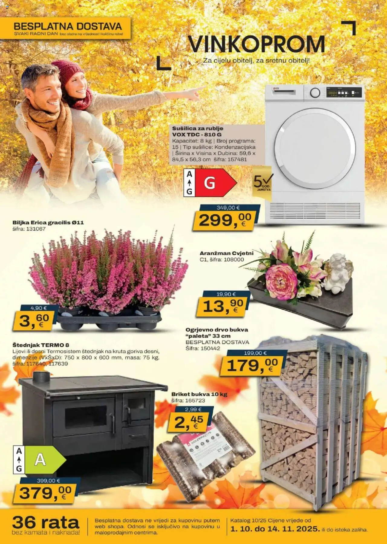 Vinkoprom katalog | vrijedi od 01.10.2025 | Stranica: 1 | Proizvodi: Paleta, Sušilica, Štednjak
