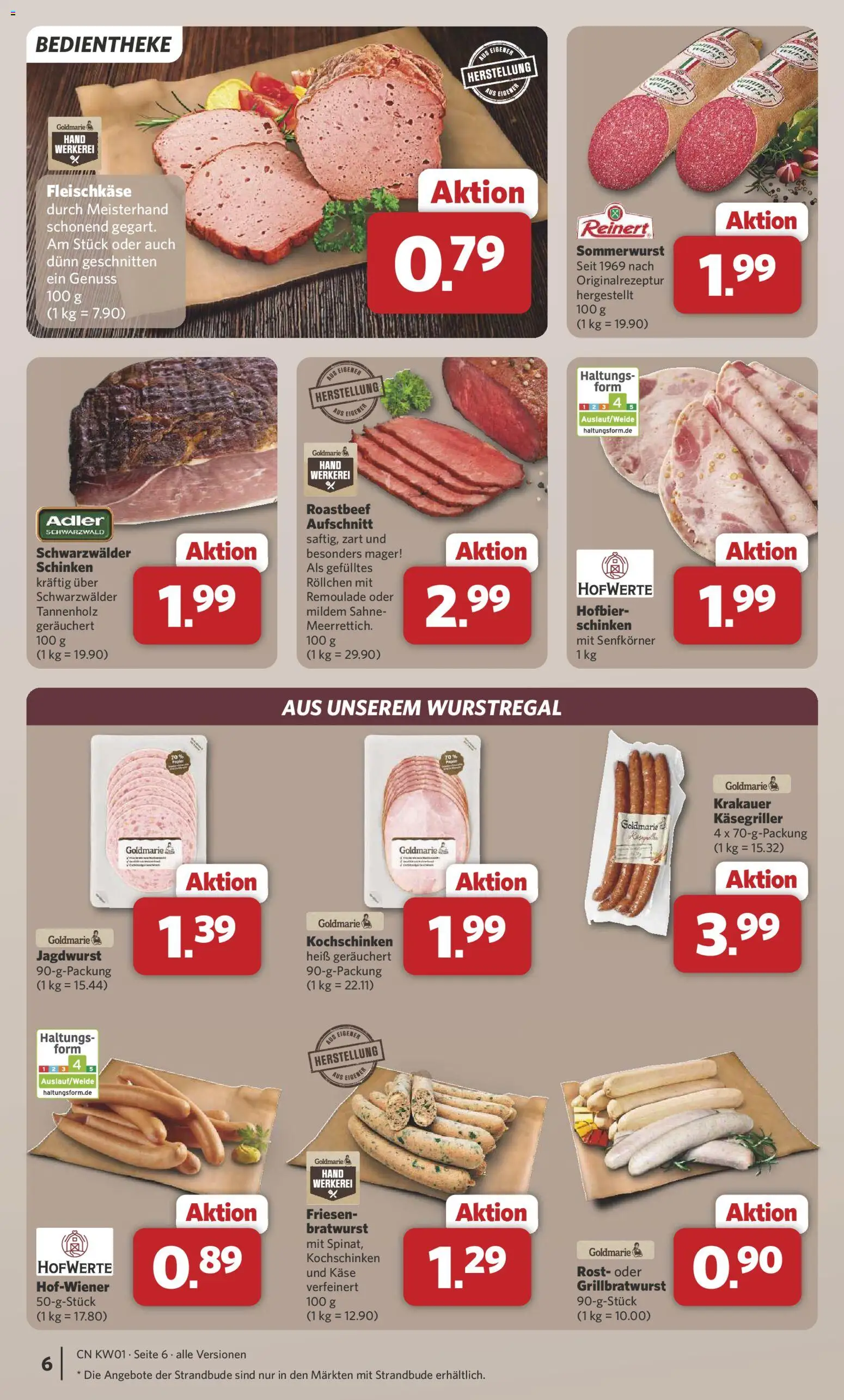 Combi Prospekt 	 – gültig ab 29.12.2025 | Seite: 6 | Produkte: Käse, Roastbeef, Schinken, Sahne