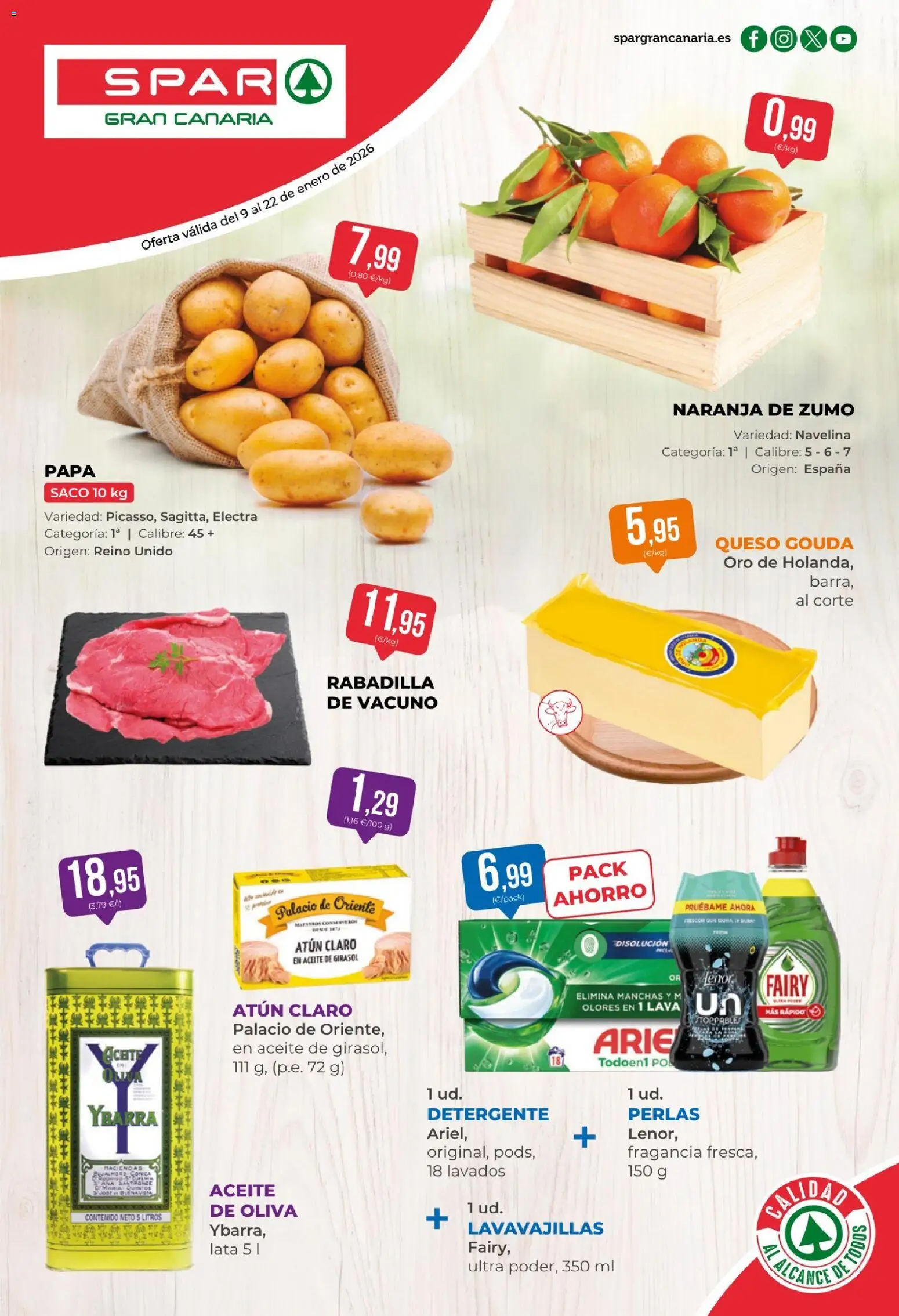 Spar - folleto │ válido desde el 09.01.2026 | Página: 1 | Productos: Fragancia, Queso, Queso Gouda, Atún claro