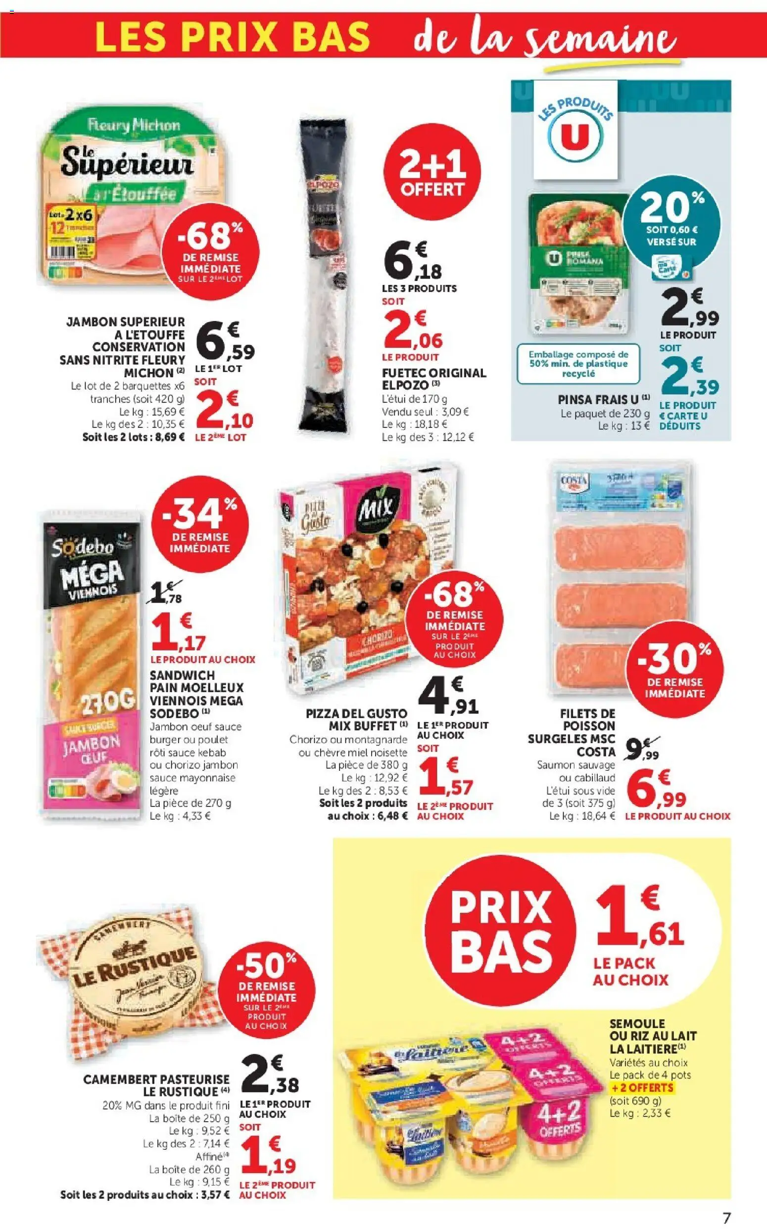 {H1} | Page: 7 | Produits: Pinsa, Sandwich, Miel, Semoule