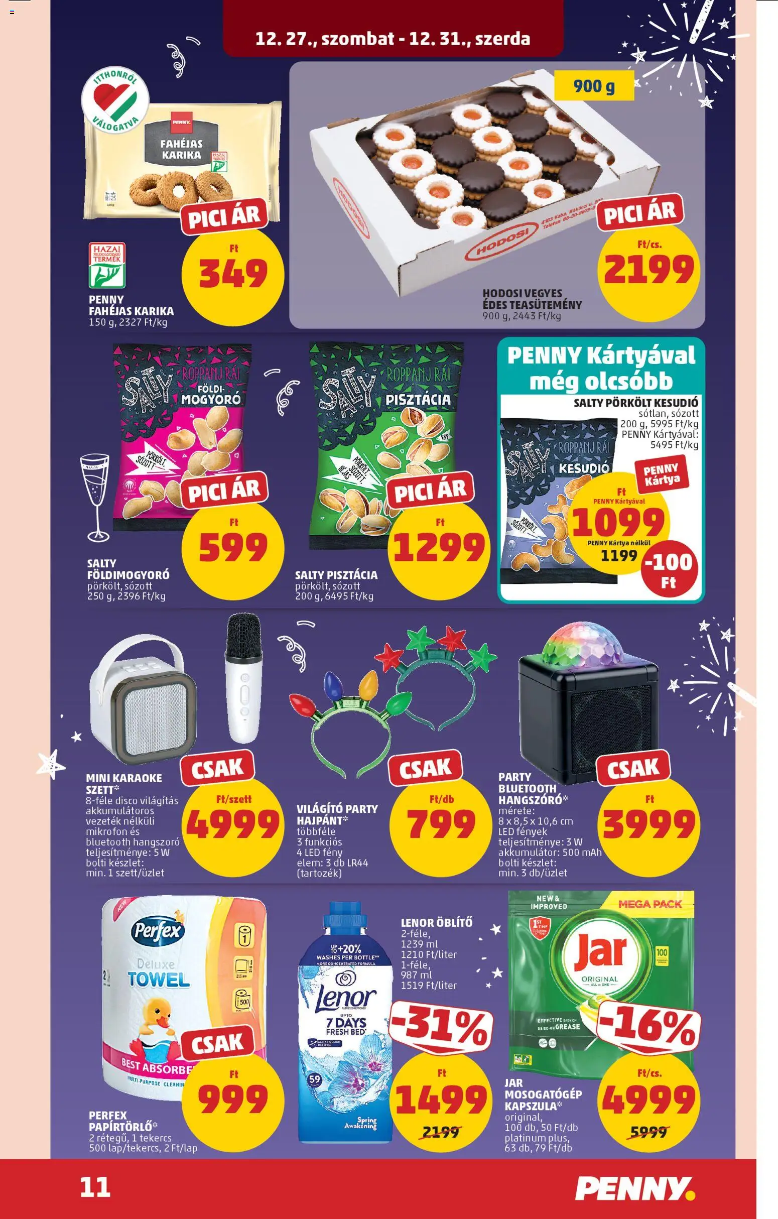 PENNY akciós ujság - amely érvényes a következő dátumtól: 27.12.2025 | Oldal: 15 | Termékek: Mogyoró, Akkumulátor, Teasütemény, Földimogyoró