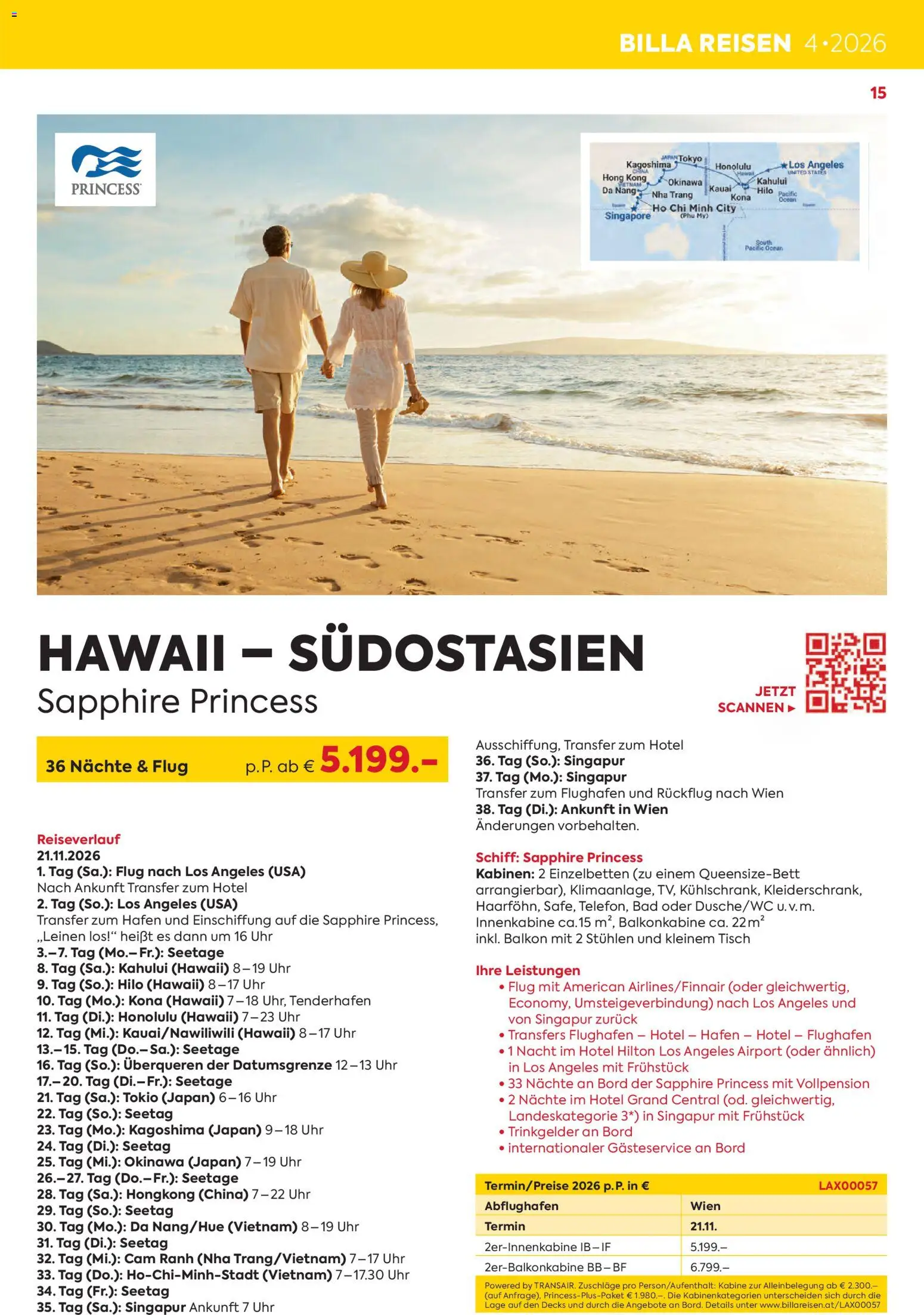 Billa - Billa Reise Kreuzfahrten Highlights gültig ab 01.01.2026 | Seite: 15 | Produkte: Uhr, Tisch, Bad