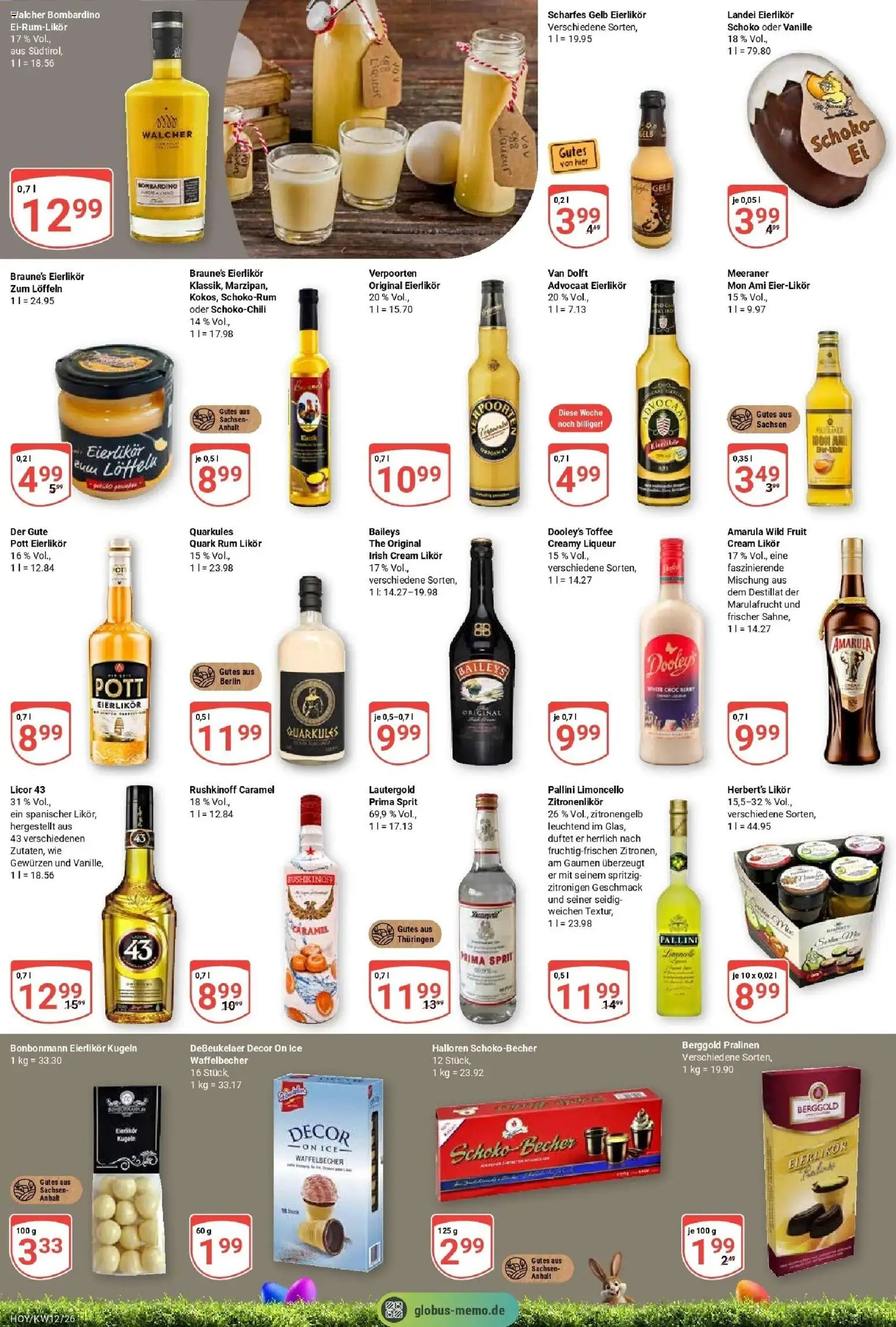 Globus prospekt Hoyerswerda	 – gültig ab 15.03.2026 | Seite: 17 | Produkte: Likör, Rum, Limoncello, Baileys