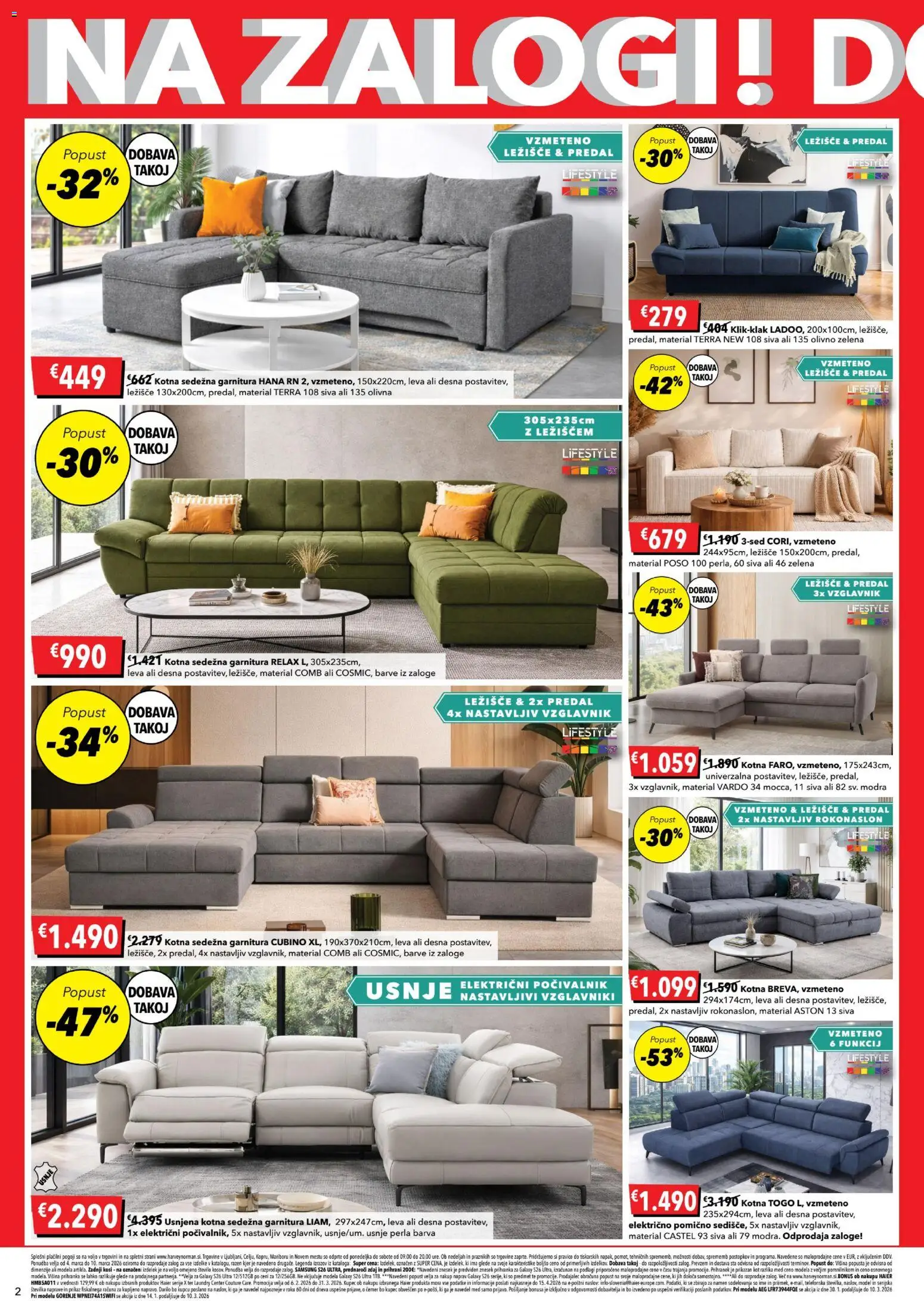 Novi Harvey Norman katalog ponudbe – veljaven od 04.03.2026 | Stran: 2 | Izdelki: Vzglavnik, Sedezna garnitura, Barva, Zelena