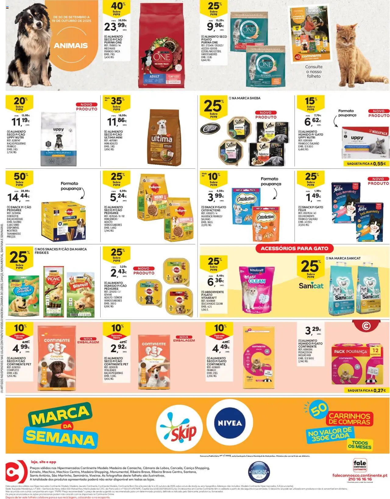 Continente - Madeira: Folheto Semanal │ válido de 14.10.2025 | Página: 16 | Produtos: Purina one, Frango, Salmão