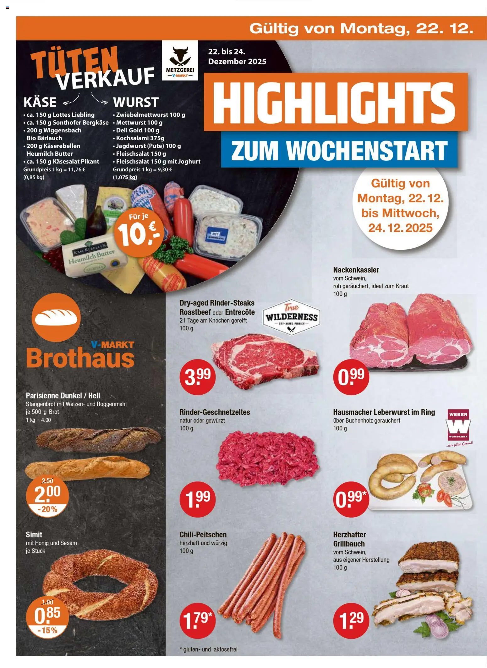 V-Markt - Hallertau / Oberpfalz – gültig ab 18.12.2025 | Seite: 22 | Produkte: Butter, Käse, Joghurt, Entrecote