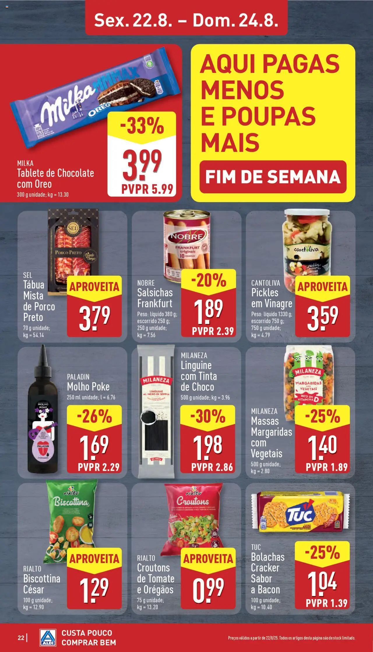 Aldi folheto │ válido de 18.08.2025 | Página: 22 | Produtos: Milaneza, Bolachas, Tinta, Tomate