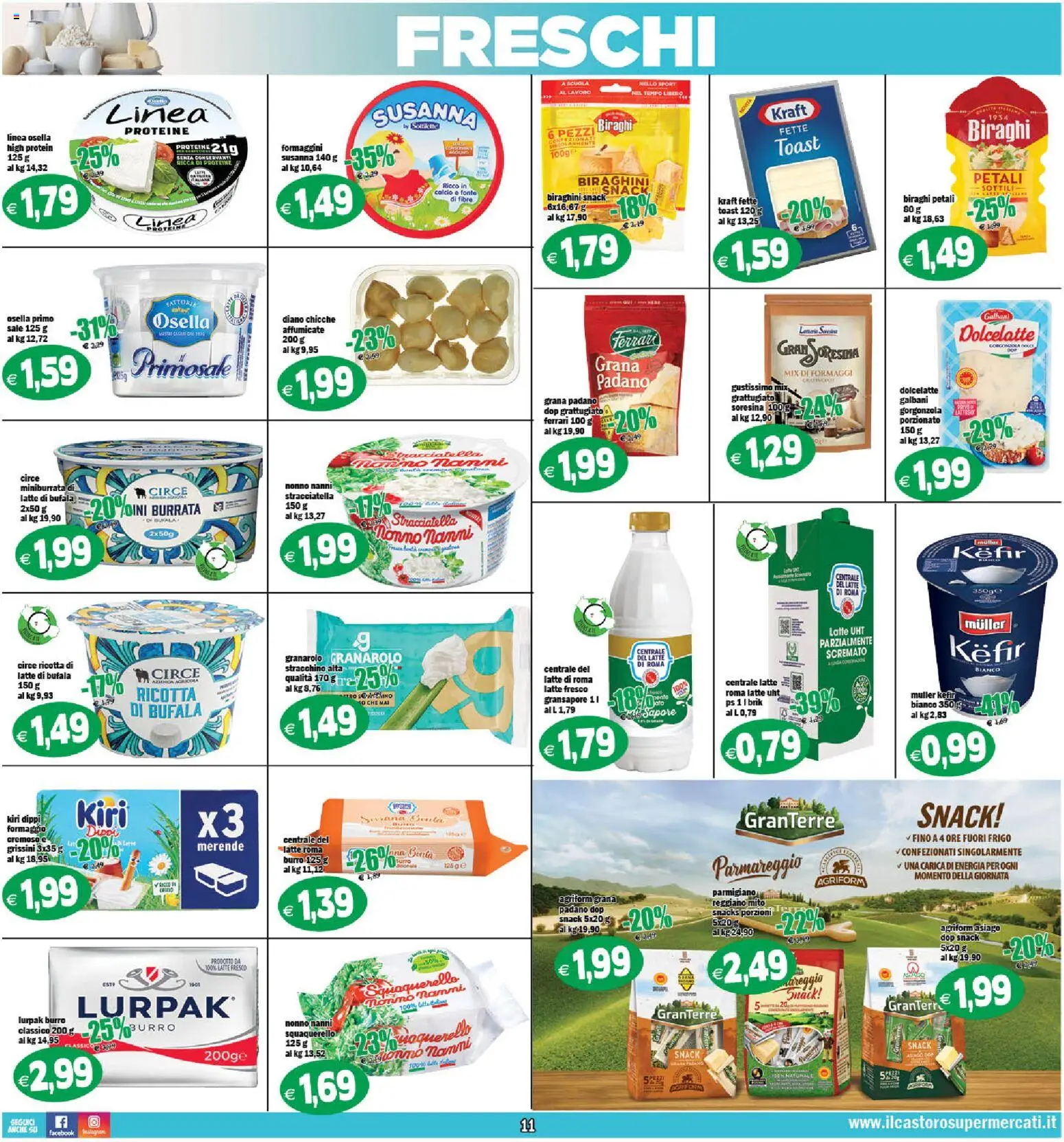 Volantino Il Castoro del 25.02.2026 | Pagina: 11 | Prodotti: Stracchino, Ricotta, Grissini, Stracciatella