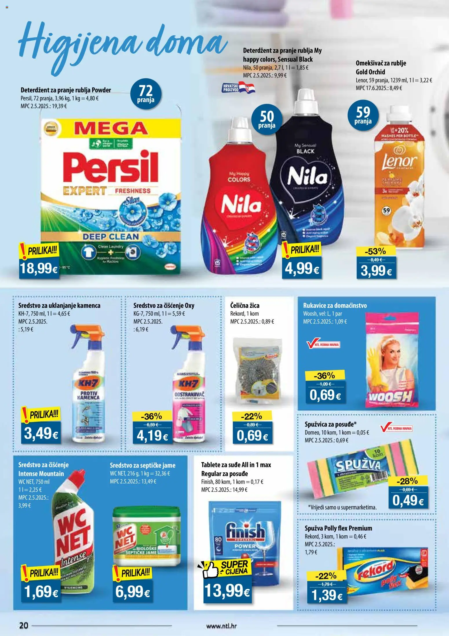 NTL katalog | vrijedi od 26.11.2025 | Stranica: 20 | Proizvodi: Omekšivač, Deterdžent, Finish, Persil