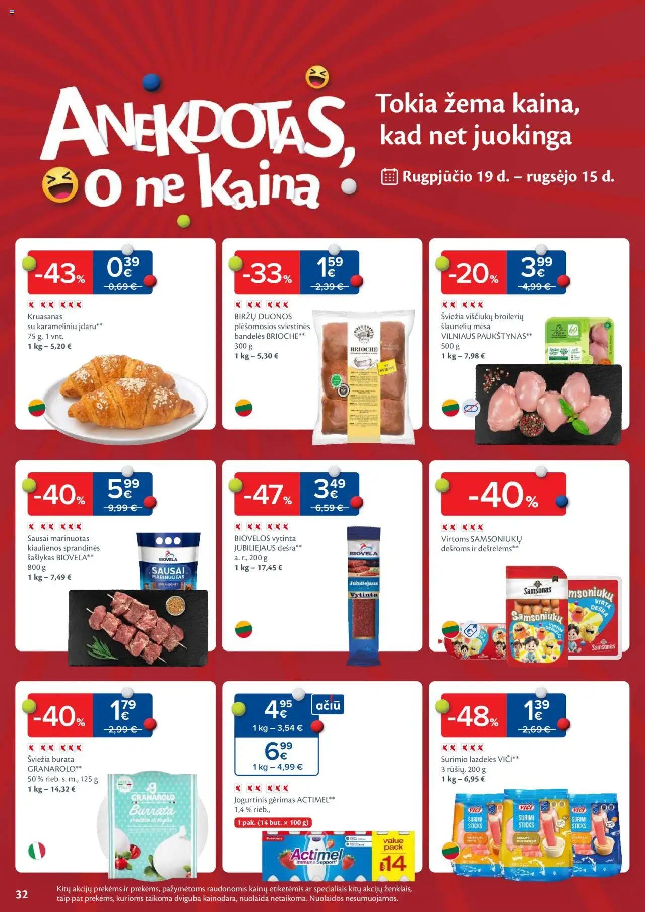 MAXIMA - Leidinys│galioja nuo 02.09.2025 | Puslapis: 32 | Prekių: Kiaulienos, Bandelės, Viščiukų, Dešra
