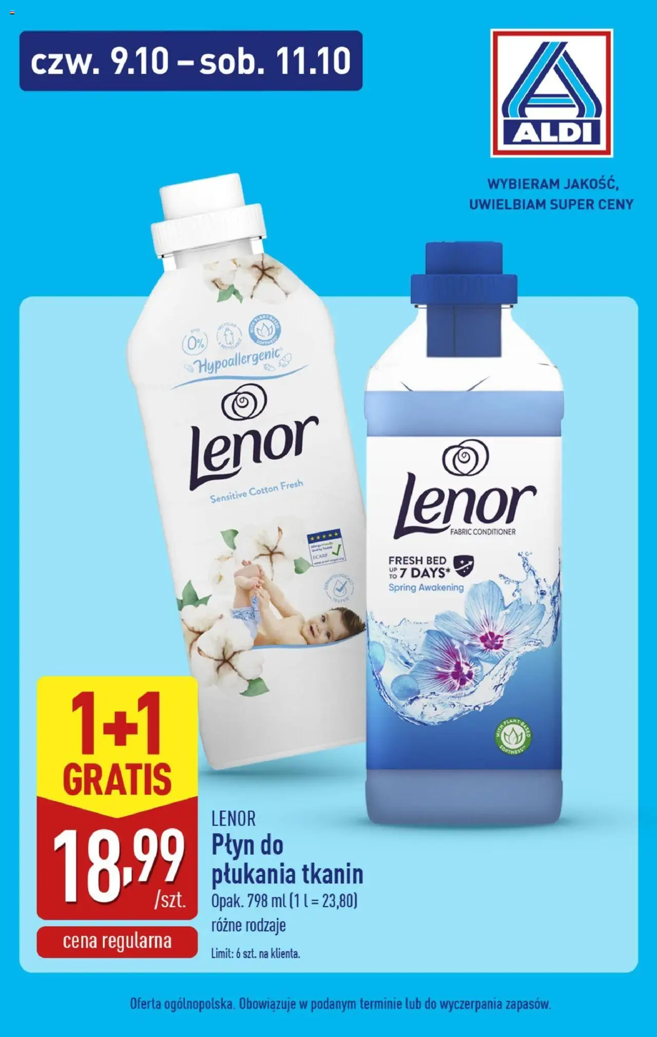 Aldi Gazetka - Promocje weekend od 09.10.2025 | Strona: 6 | Produkty: Płyn do płukania tkanin, Lenor płyn do płukania