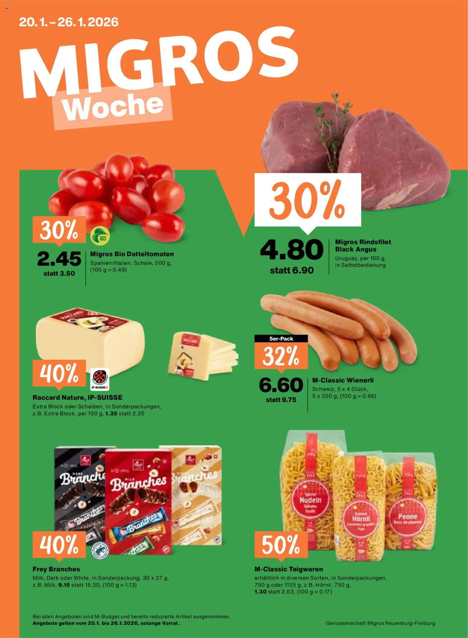 Migros Aktionen – gültig ab 20.01.2026 | Seite: 1 | Produkte: Teigwaren, Nudeln, Pasta