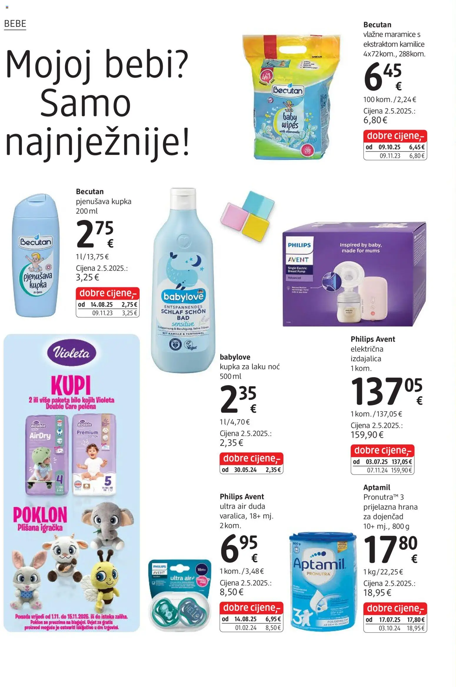 DM katalog | vrijedi od 03.11.2025 | Stranica: 24 | Proizvodi: Kupka, Vlažne maramice, Violeta