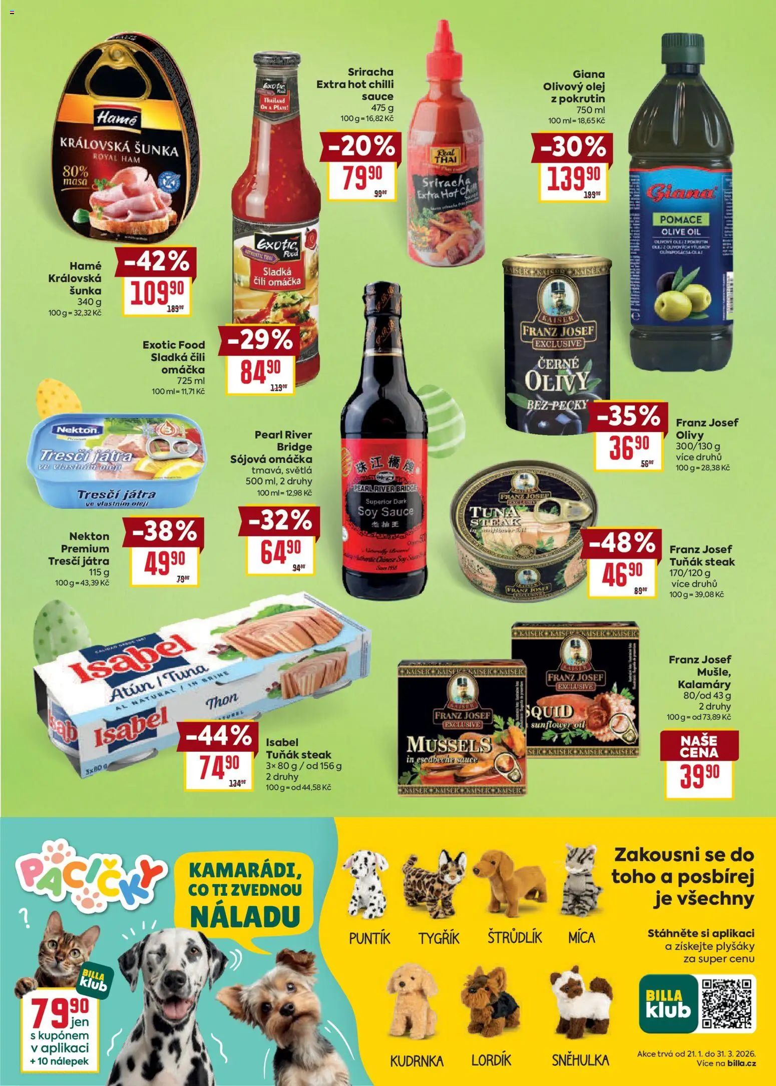 Billa leták - Velikonoce od 04.03.2026 | Strana: 15 | Produkty: Olivový olej, Šunka, Sriracha, Tuňák steak