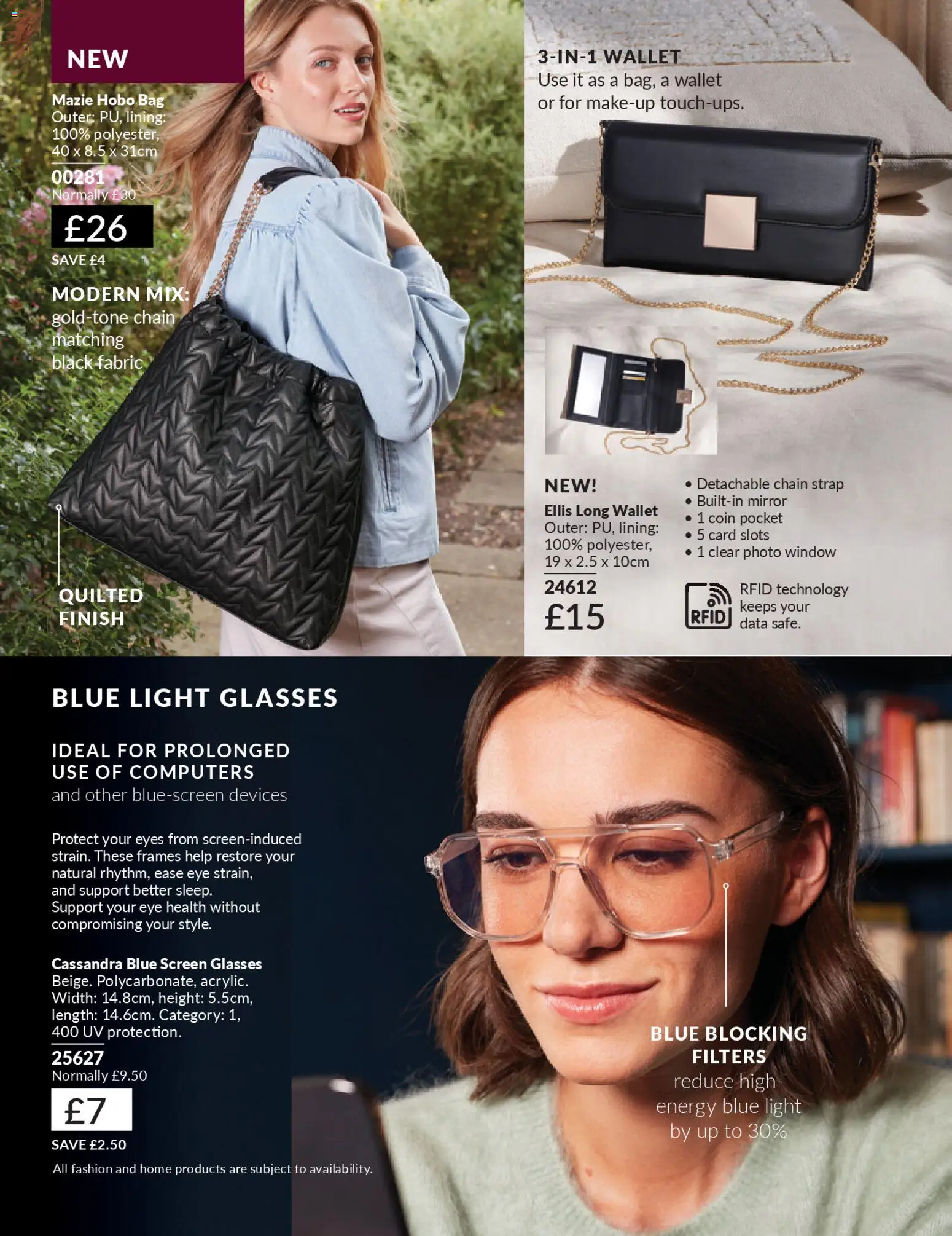 {H1} | Page: 144 | Products: Mirror, Wallet, Glasses, Bag