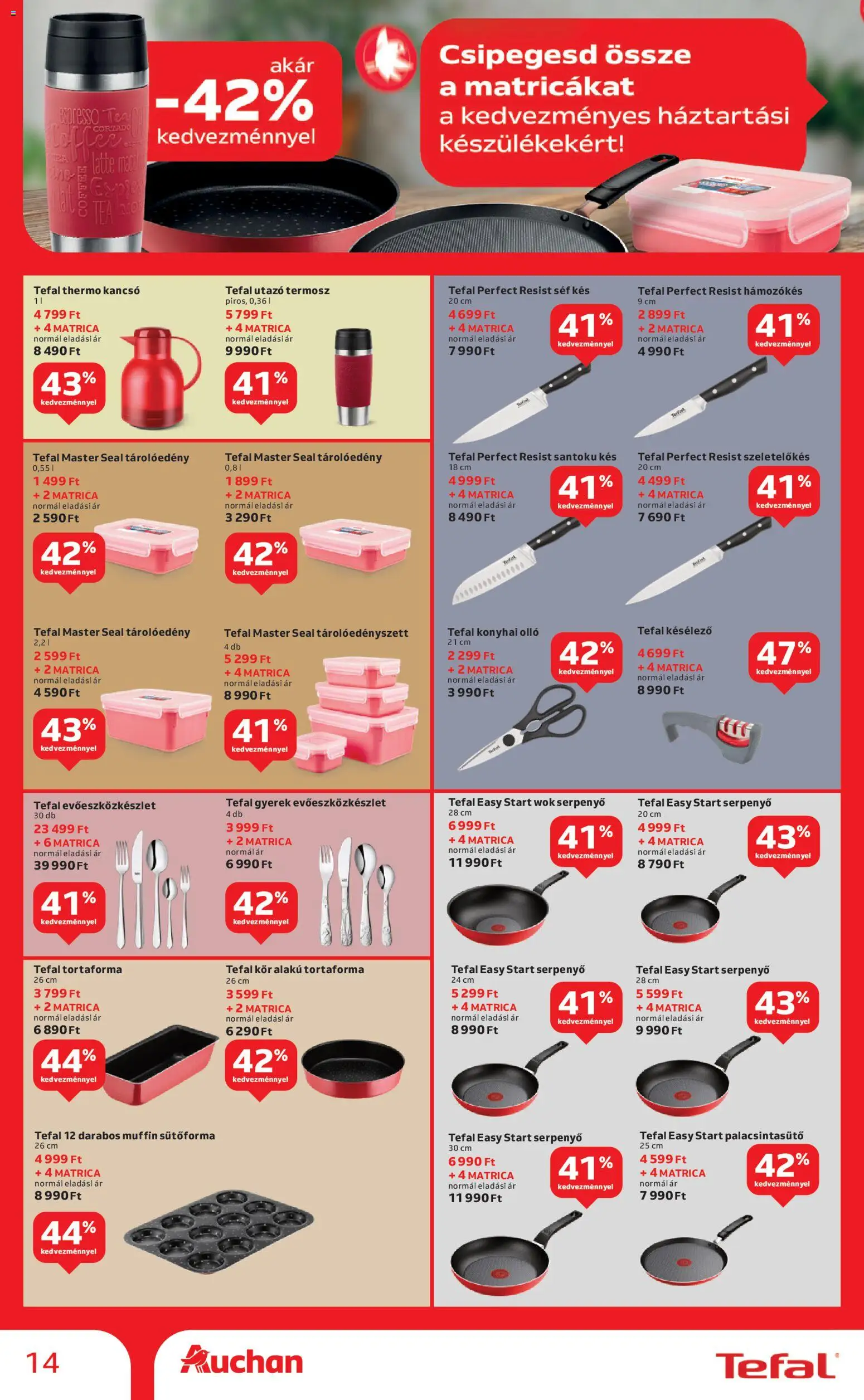 Auchan akciós ujság - amely érvényes a következő dátumtól: 13.11.2025 | Oldal: 14 | Termékek: Sütőforma, Késélező, Serpenyő, Kés