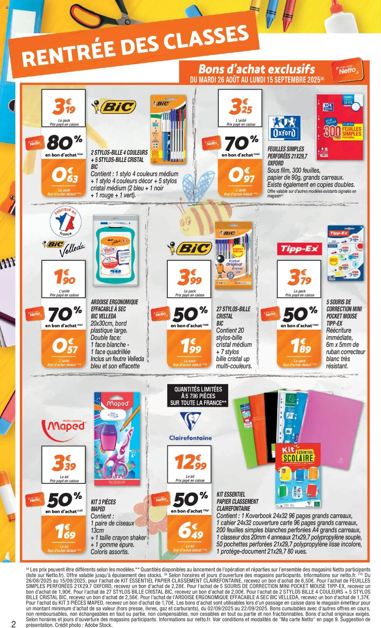  | Page: 2 | Produits: Correcteur, Crayon, Stylo, Couverture