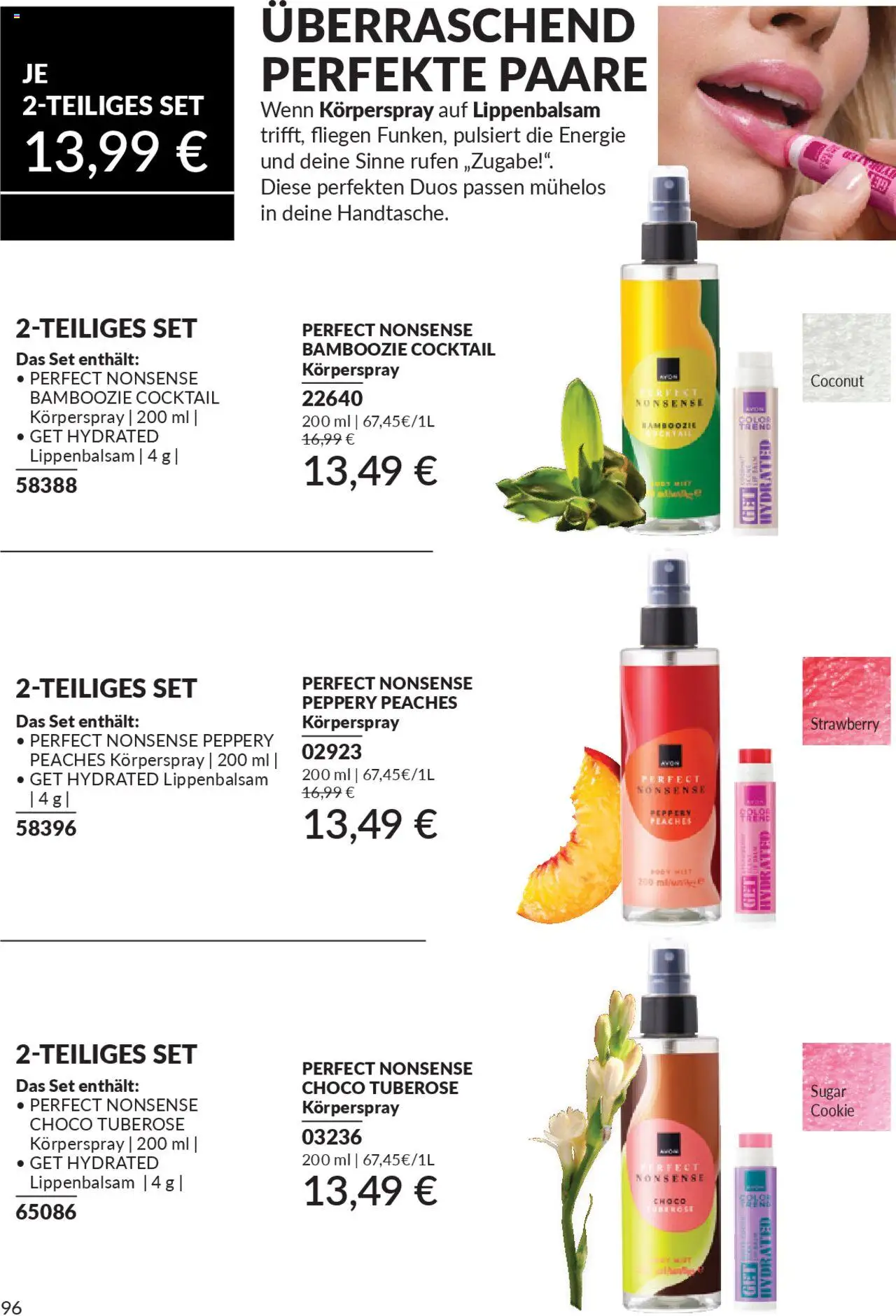 AVON Katalog Oktober 2025 – gültig ab 01.10.2025 | Seite: 98 | Produkte: Lippenbalsam, Körperspray