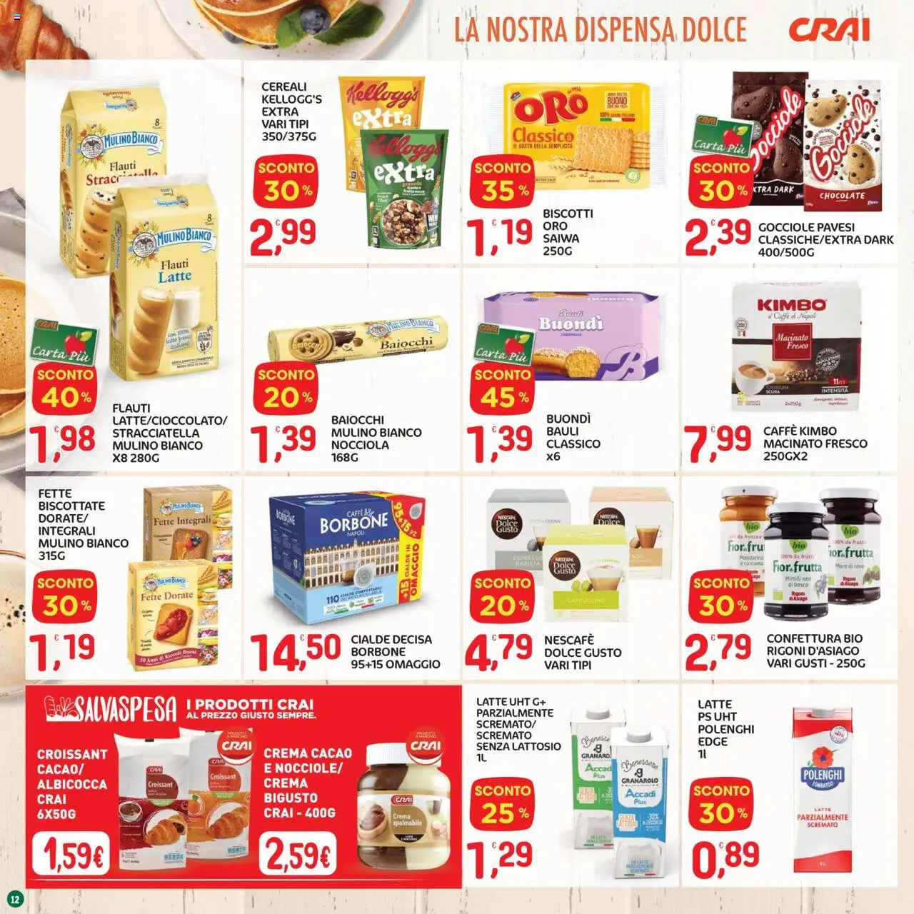 Volantino CRAI del 07.08.2025 | Pagina: 12 | Prodotti: Crema, Cereali, Biscotti, Stracciatella