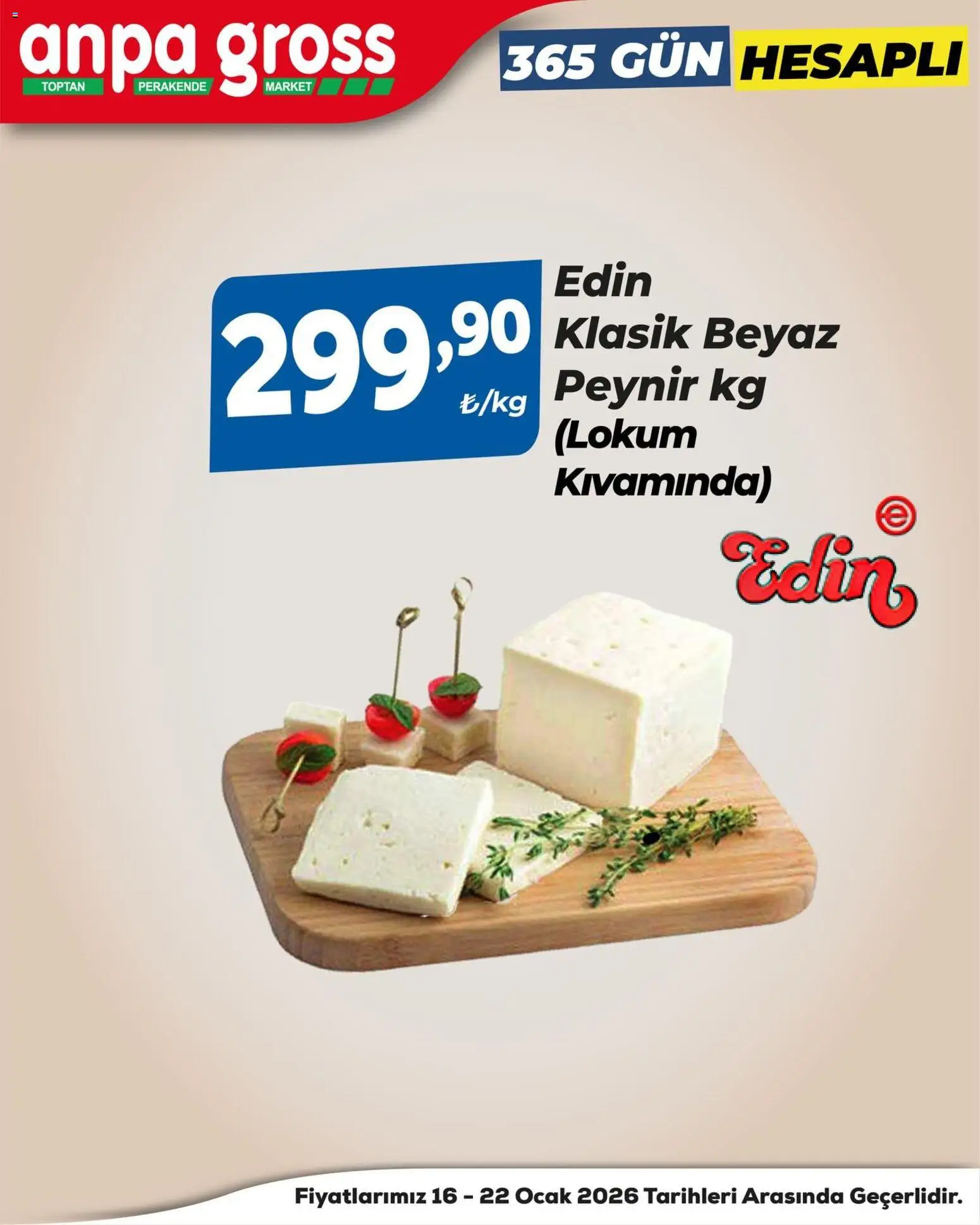 Anpa Gross Katalog - 16.01.2026 tarihinden itibaren geçerlidir | Sayfa: 3 | Ürünler: Peynir, Ocak