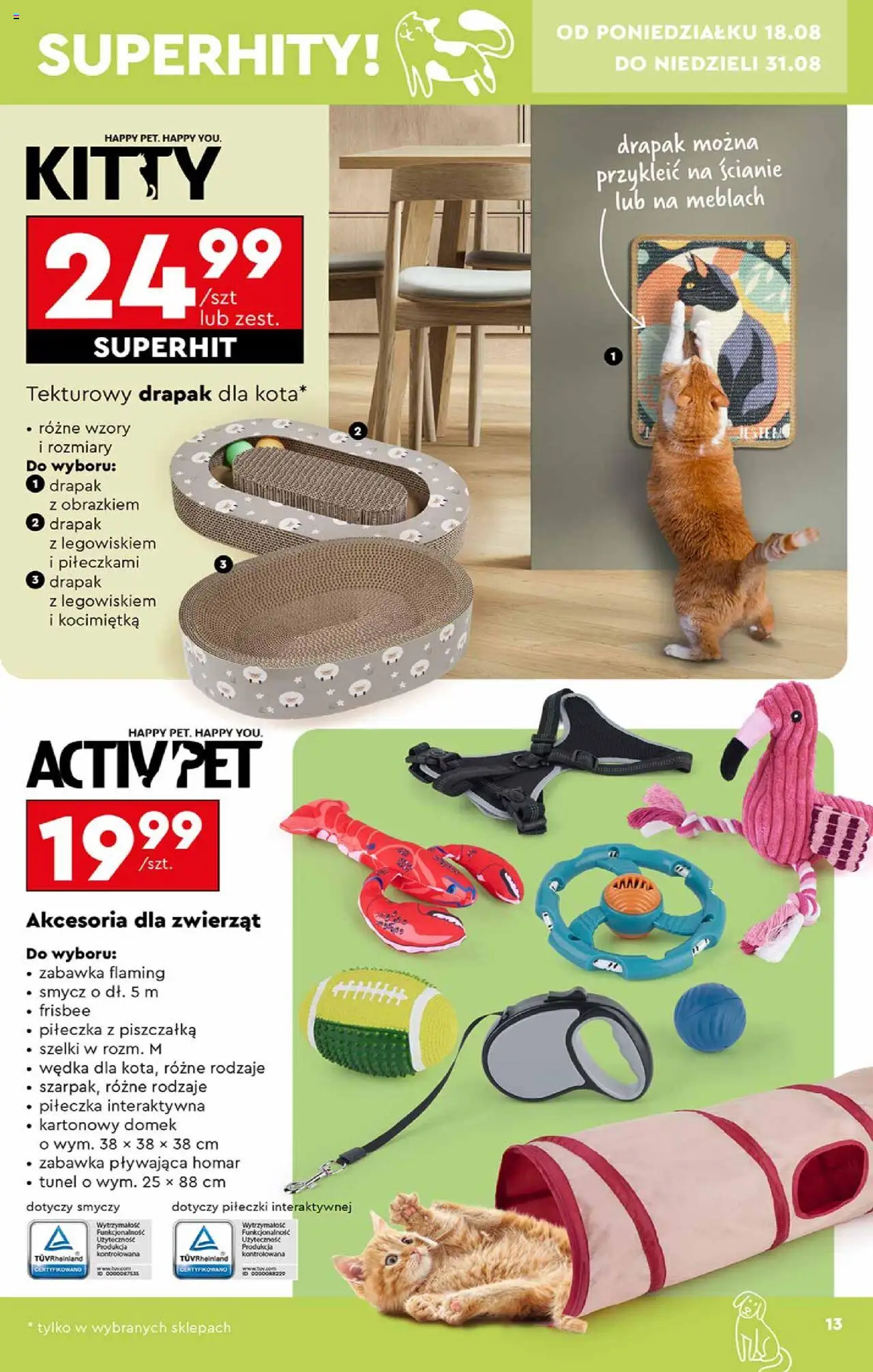 Biedronka gazetka - Hity i inspiracje od 18.08.2025 | Strona: 13 | Produkty: Homar, Drapak, Drapak dla kota
