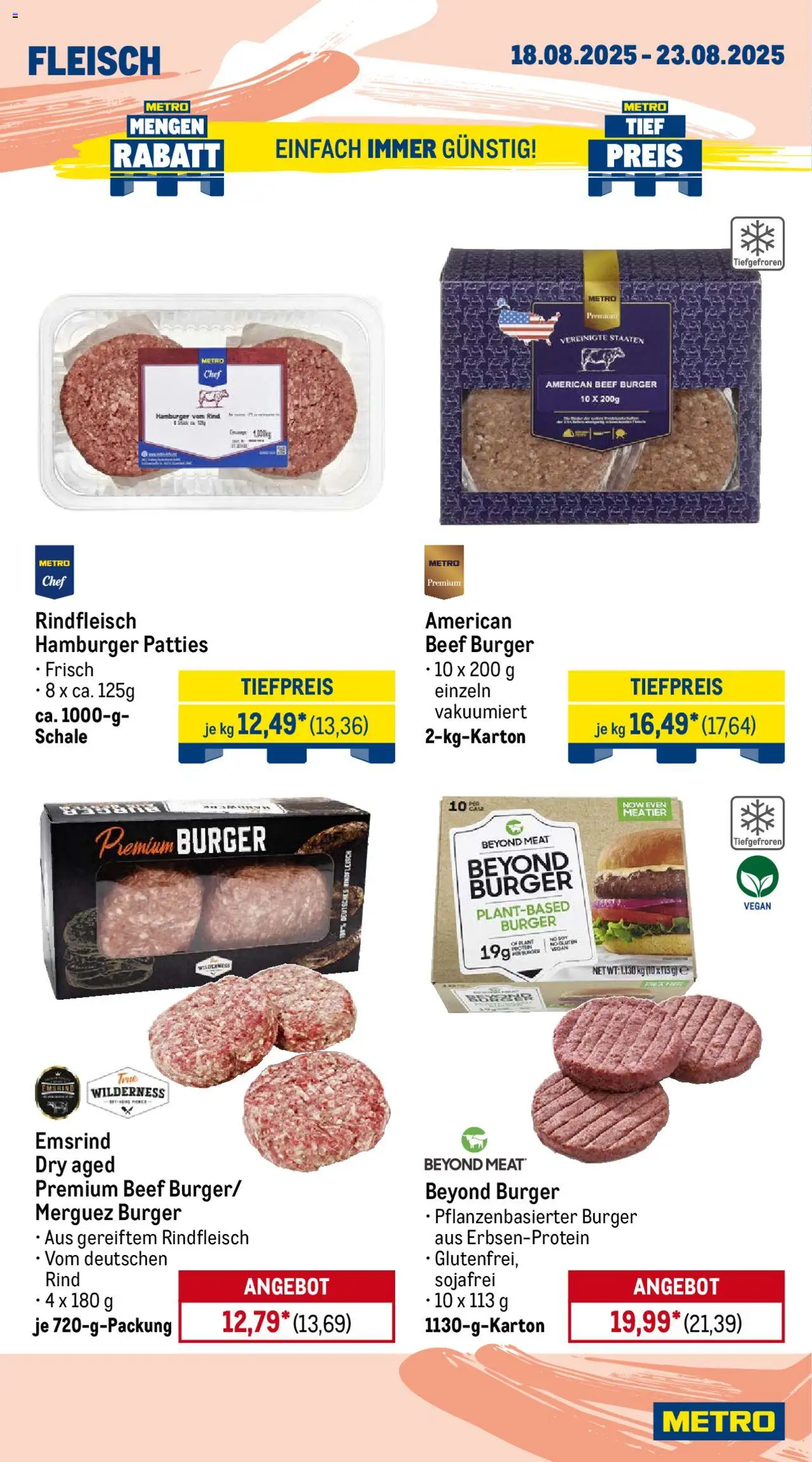 Metro Prospekt 	 - gültig ab dem 18.08.2025 | Seite: 4 | Produkte: Burger, Rindfleisch, Fleisch