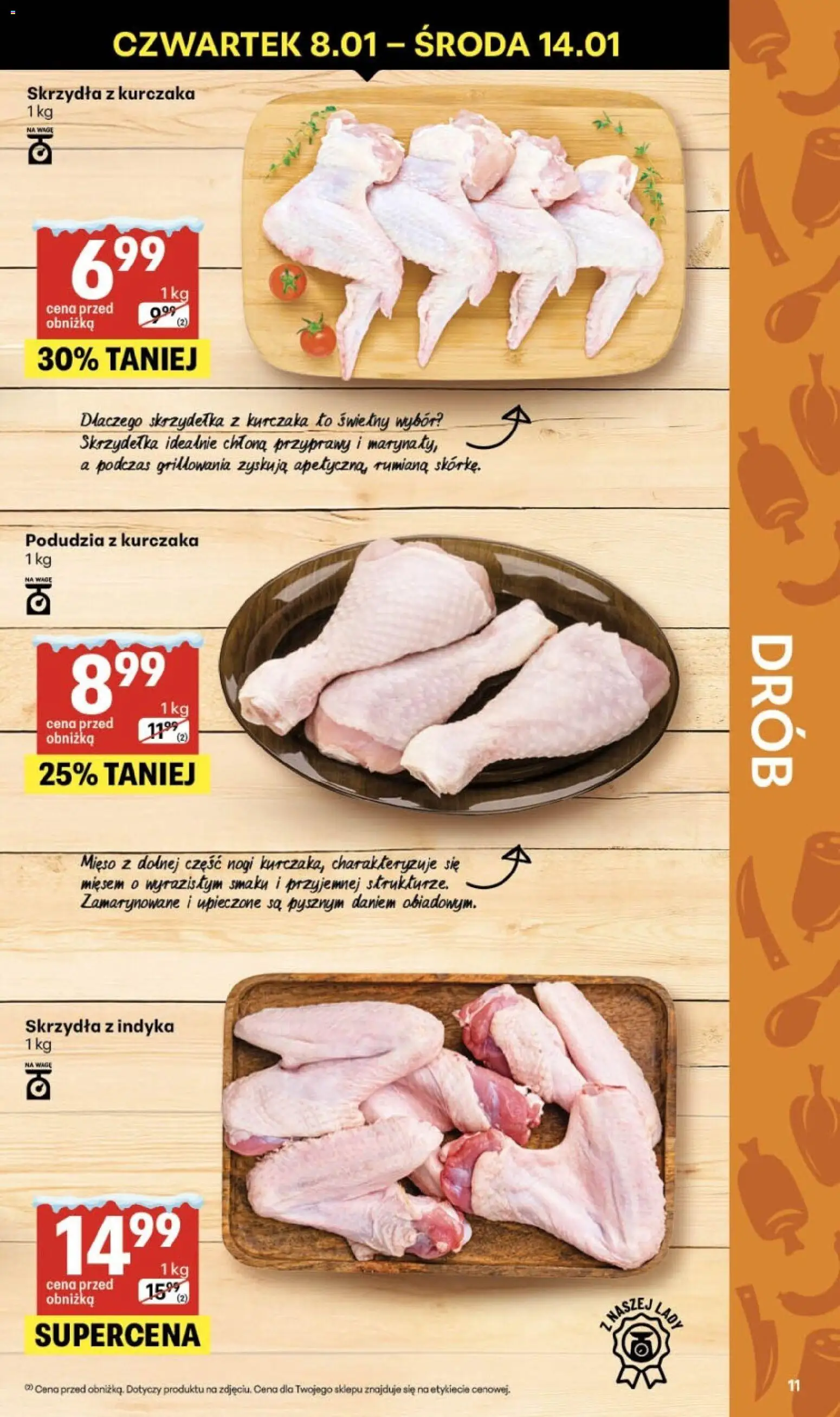Delikatesy Centrum Gazetka od 08.01.2026 | Strona: 11 | Produkty: Skrzydełka z kurczaka, Mięso, Przyprawy