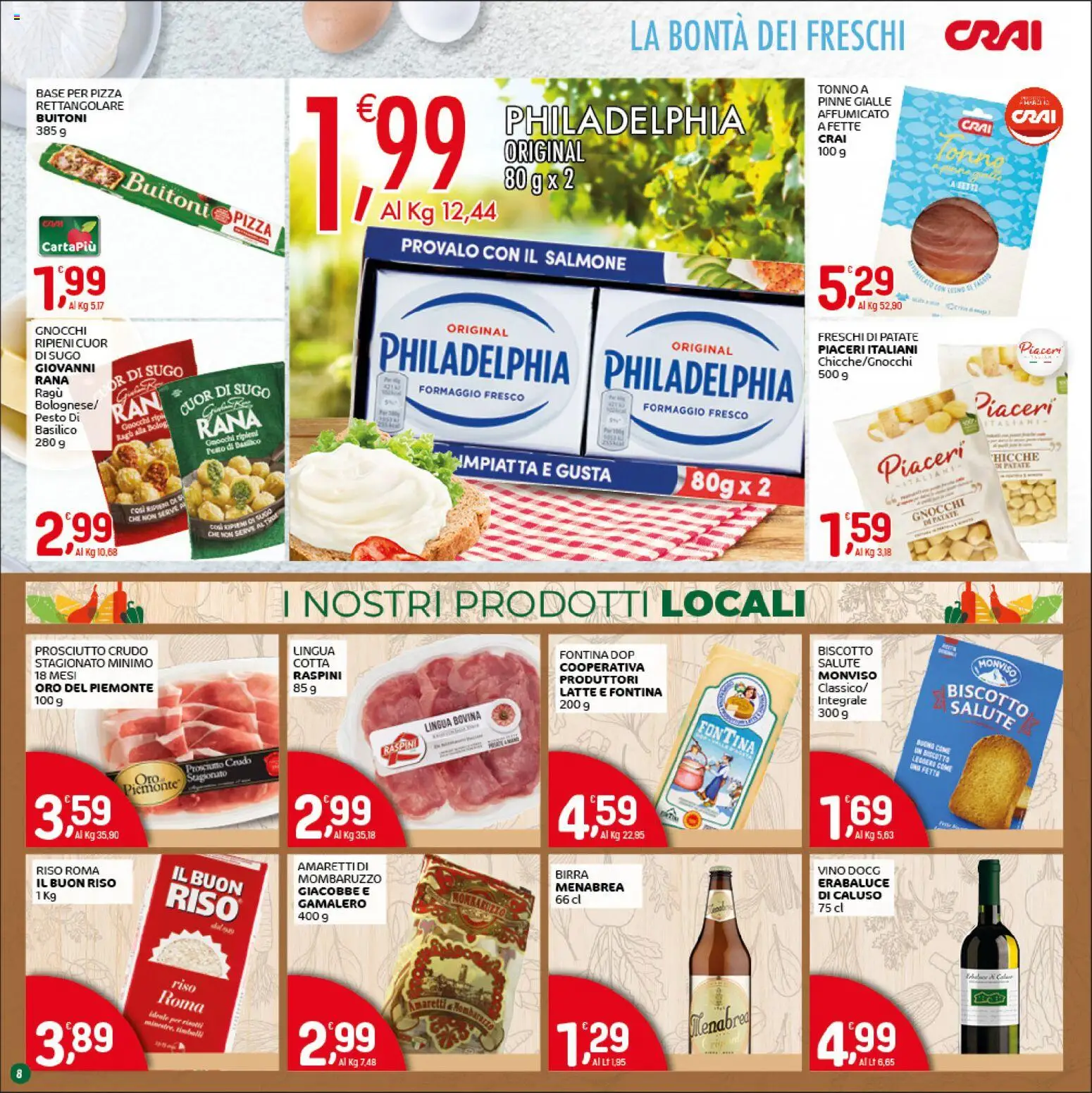 Volantino CRAI del 07.04.2026 | Pagina: 8 | Prodotti: Pizza, Pinne, Basilico, Gnocchi