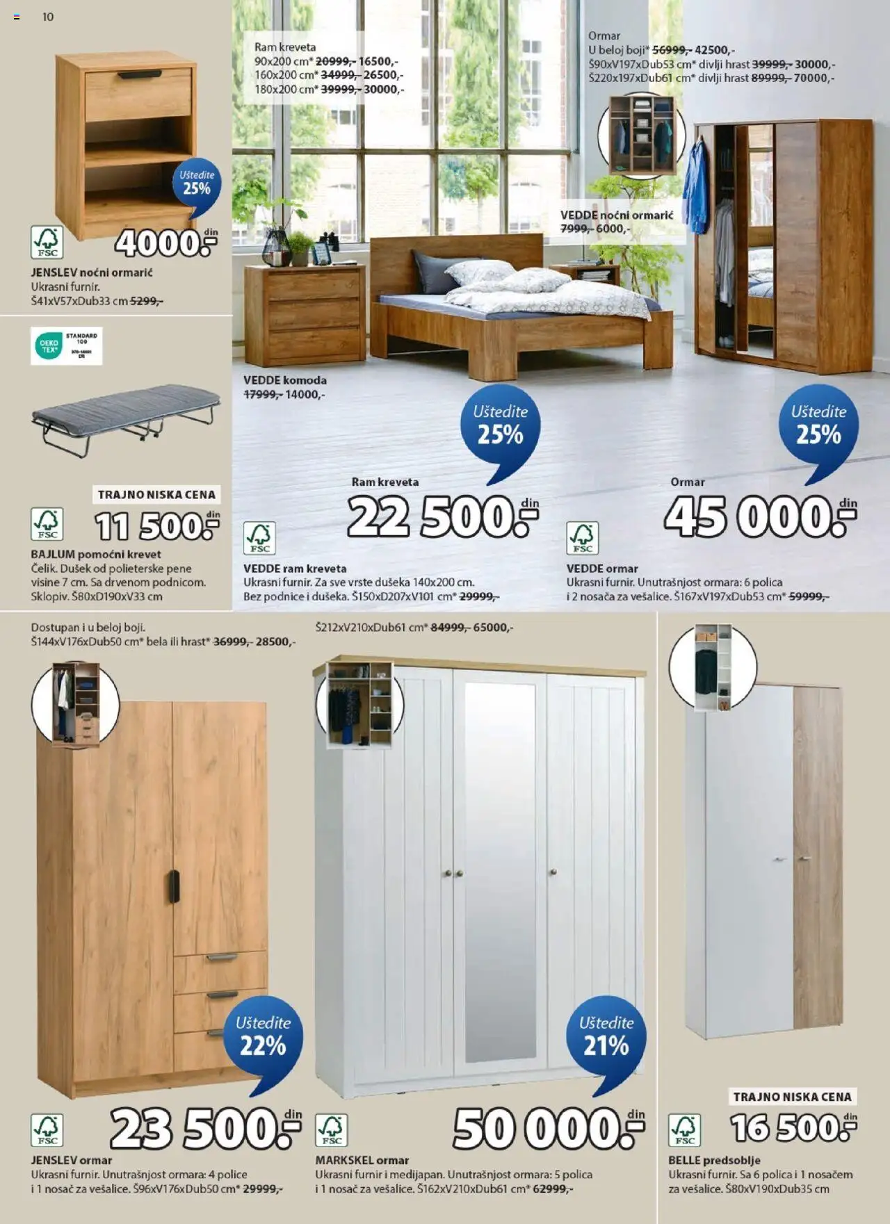 Jysk katalog - važi od 24.09.2025 | Strana: 10 | Proizvode: Krevet, Dušek, Polica, Ormar