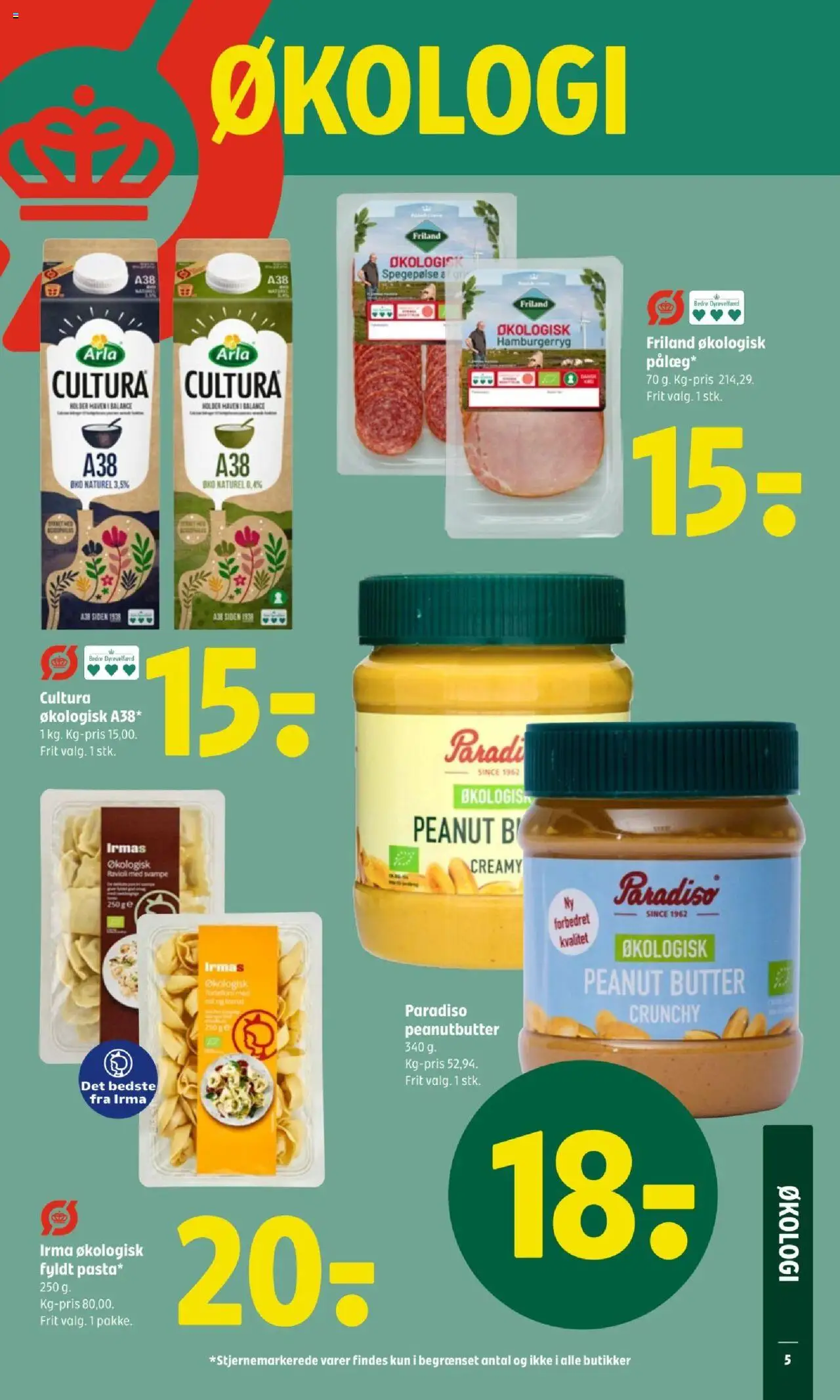 Coop 365 Tilbudsavis gyldig fra 14.08.2025 | Side: 5 | Produkter: Ost, Pasta, Spegepølse, Peanutbutter