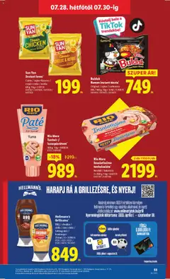 Lidl akciós ujság - amely érvényes a következő dátumtól: 24.07.2025 | Oldal: 53 | Termékek: Grillsütő, Tonhal, Hamburger, Cheddar