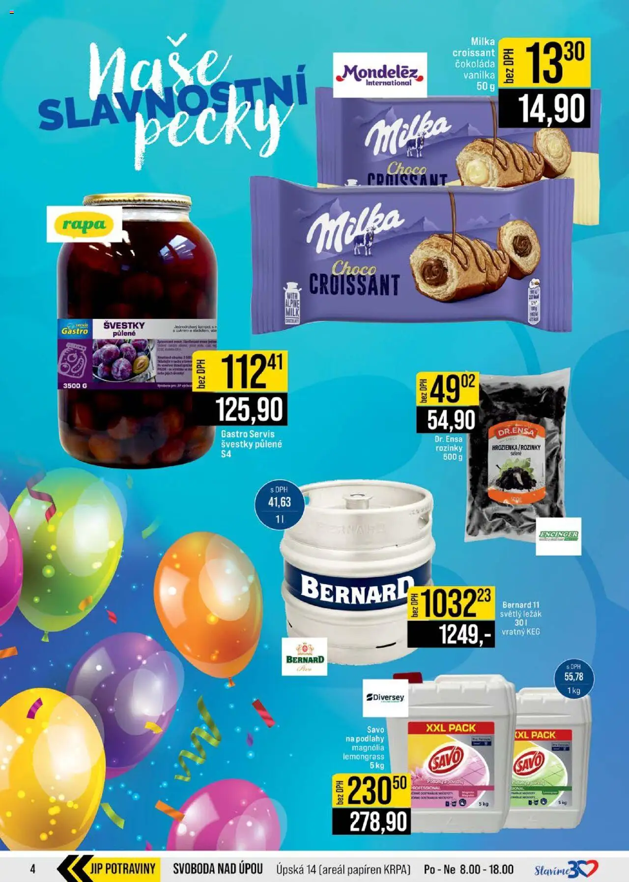 Jip leták - Cash & Carry od 17.09.2025 | Strana: 4 | Produkty: Čokoláda, Švestky, Milka, Croissant