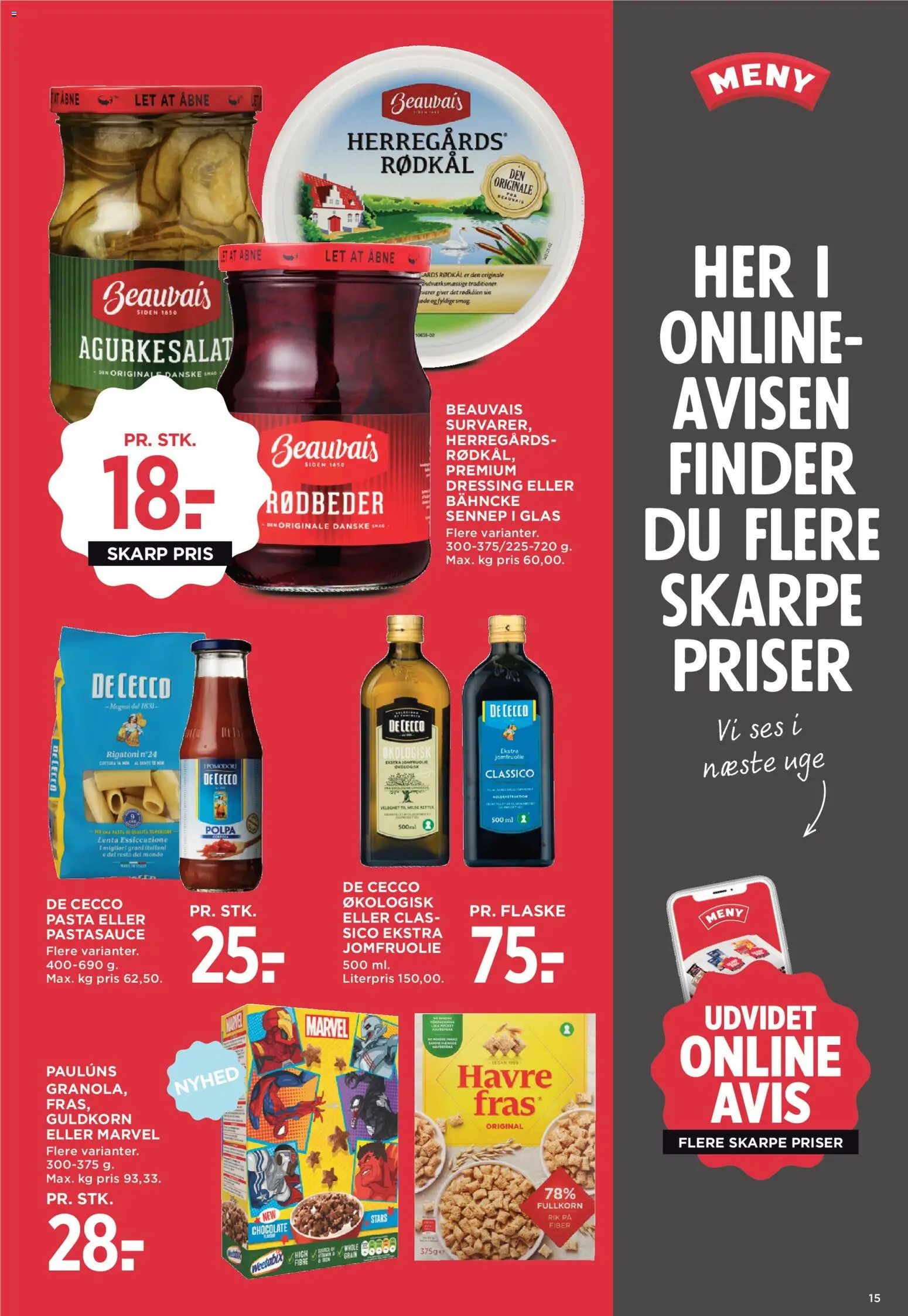Meny tilbudsavis – gyldig fra 06.02.2026 | Side: 18 | Produkter: Rødbeder, Pasta, Dressing, Sennep