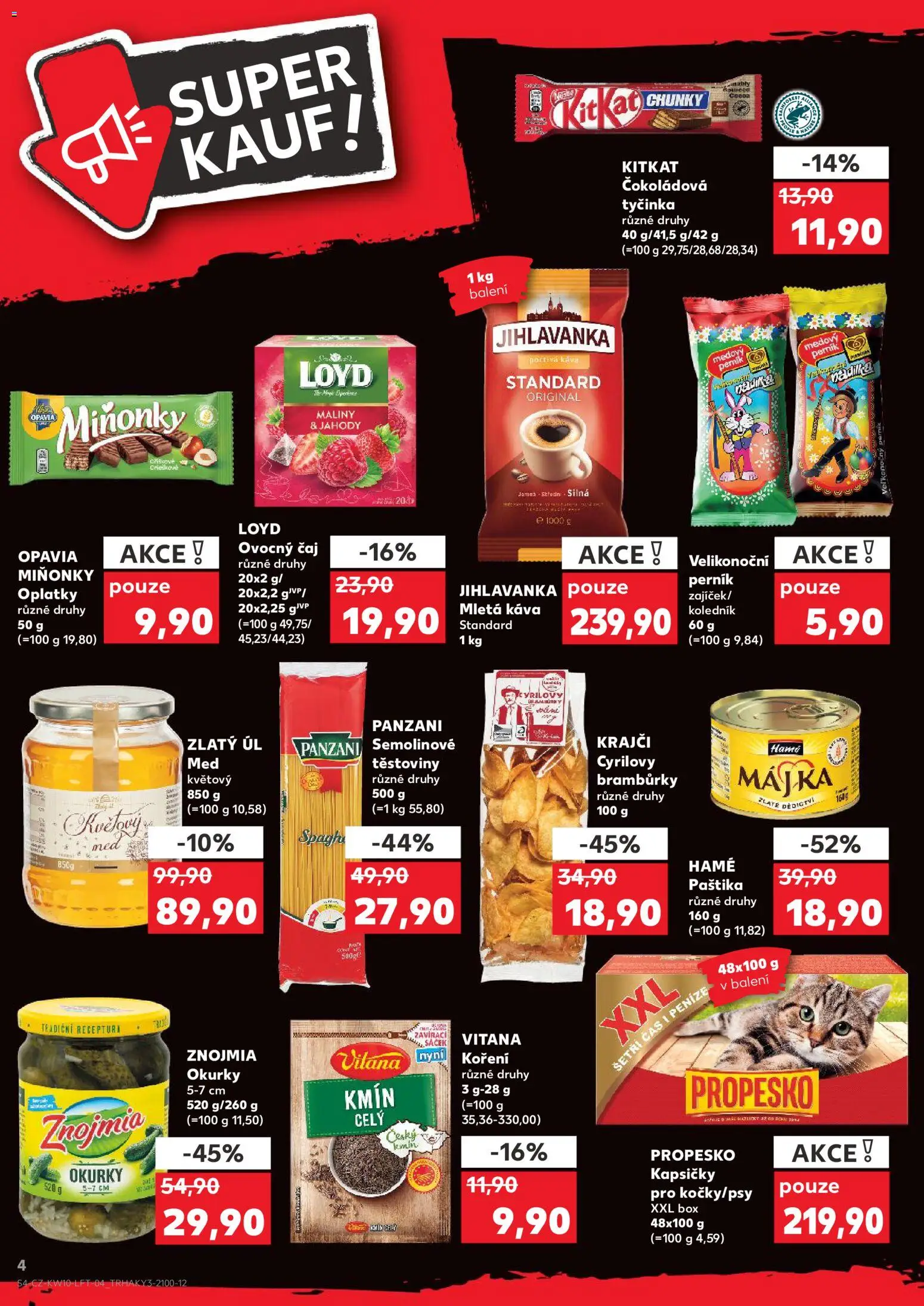 Kaufland leták - Chomutov od 04.03.2026 | Strana: 4 | Produkty: Bramburky, Med, Jihlavanka, Oplatky