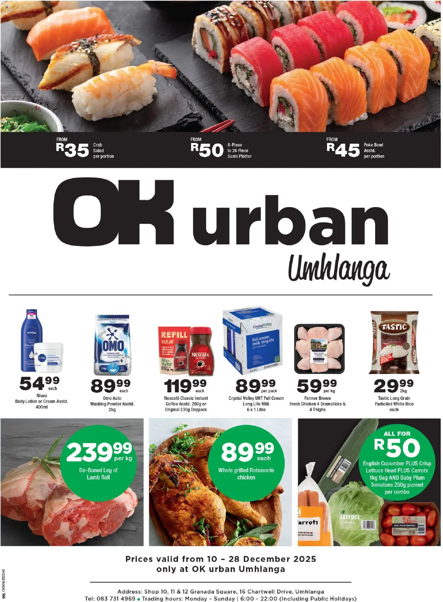 New OK Foods catalogue – valid from 10.12.2025 | Page: 1 | Products: Platter, Bowl, Milk, Lettuce