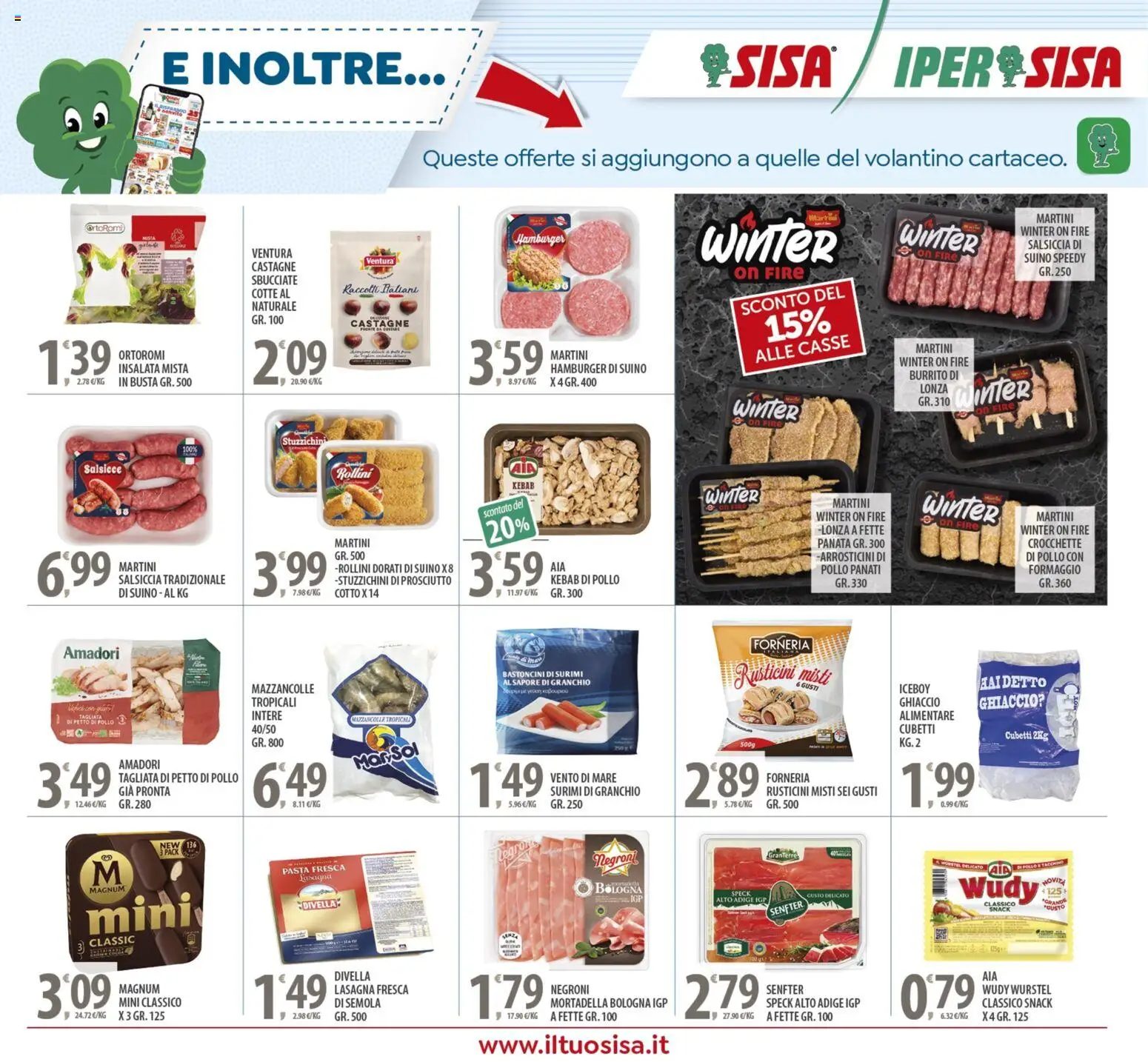 Volantino SISA del 27.12.2025 | Pagina: 19 | Prodotti: Speck, Salsiccia, Lasagna, Pasta
