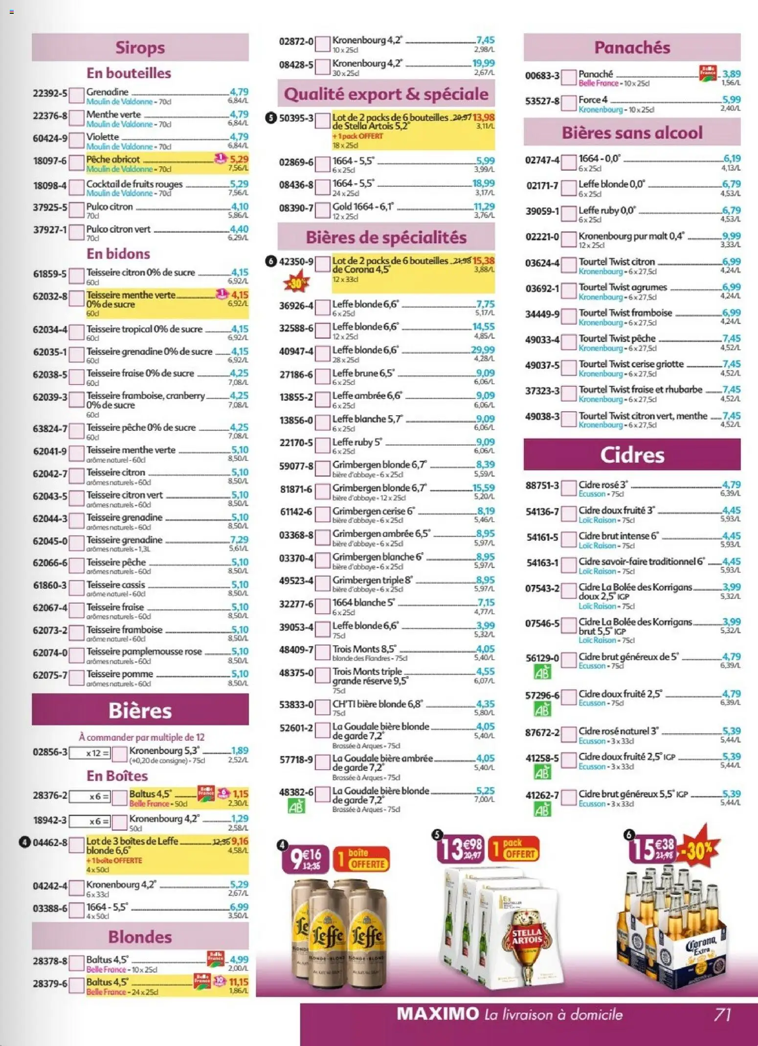 {H1} | Page: 71 | Produits: Goudale, Cassis, Framboise, Menthe