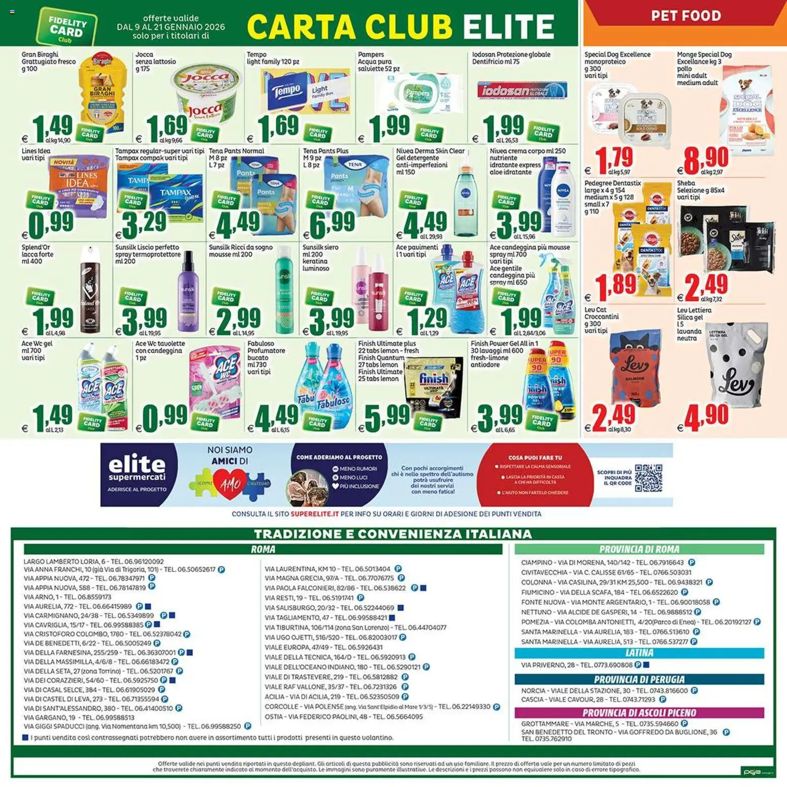 Volantino Elite Supermercati del 09.01.2026 | Pagina: 20 | Prodotti: Lacca, Candeggina, Acqua, WC
