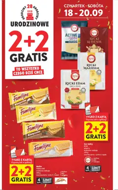Intermarche Gazetka od 18.09.2025 | Strona: 4 | Produkty: Ser żółty, Karta, Wafle, Ser