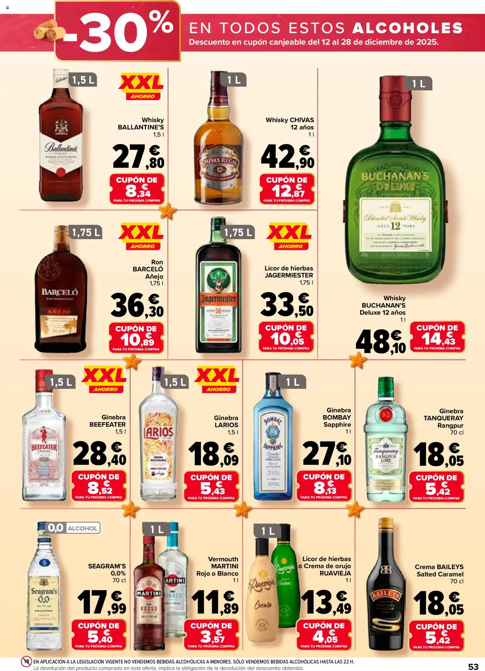 Carrefour folleto │ válido desde el 25.11.2025 | Página: 55 | Productos: Licor, Ginebra, Crema, Whisky