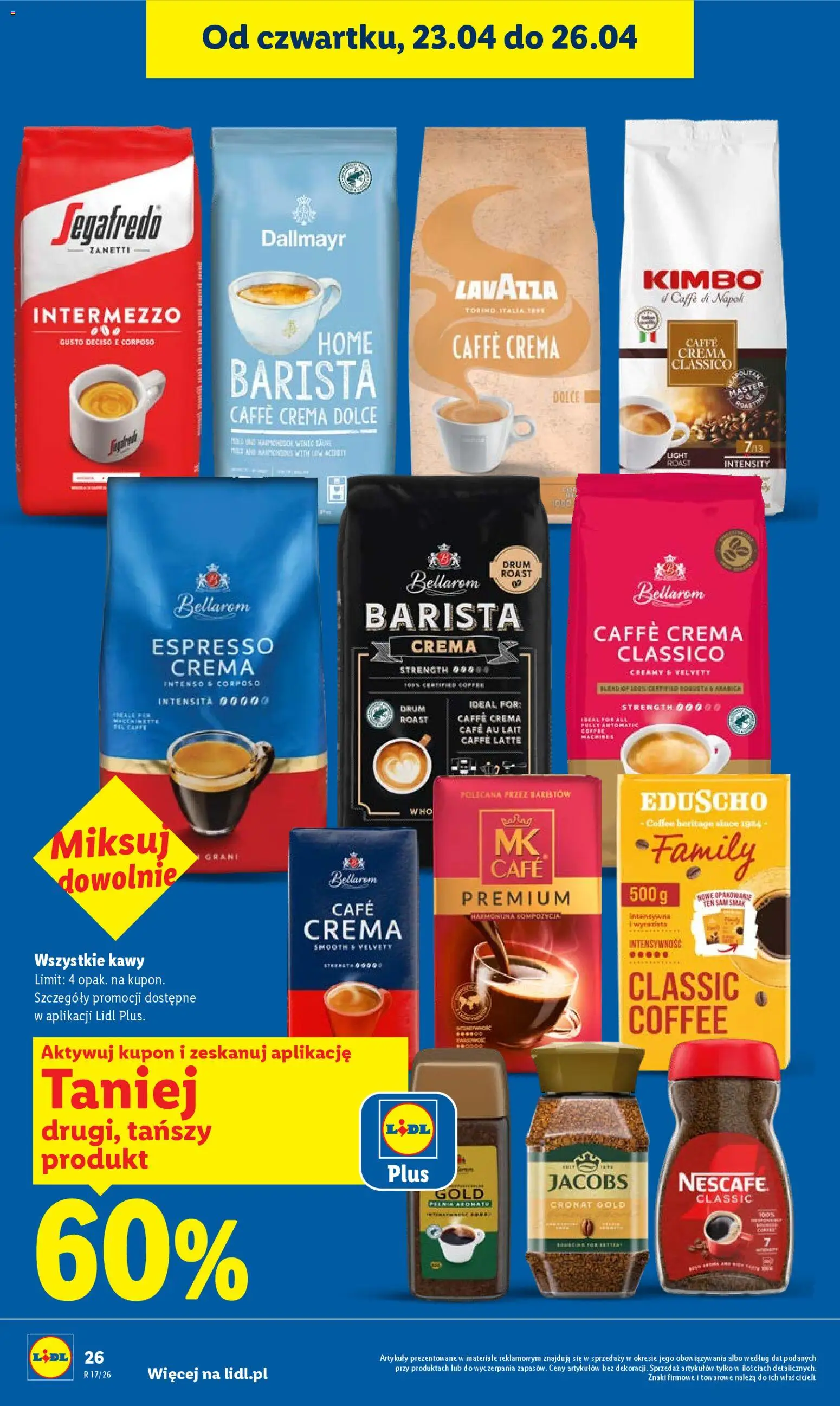 Lidl gazetka od 23.04.2026 | Strona: 26 | Produkty: Nescafe, Lavazza