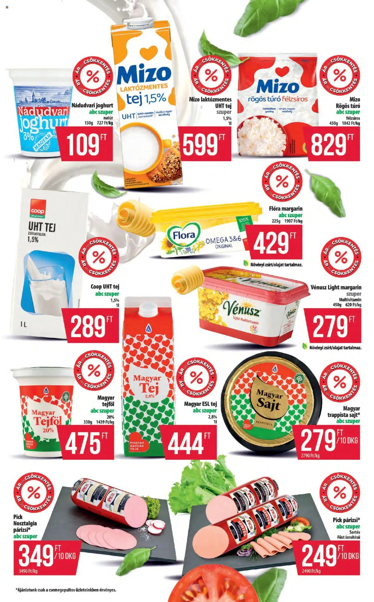 COOP akciós ujság - amely érvényes a következő dátumtól: 07.08.2025 | Oldal: 5 | Termékek: Pick, Tejföl, Túró, Párizsi