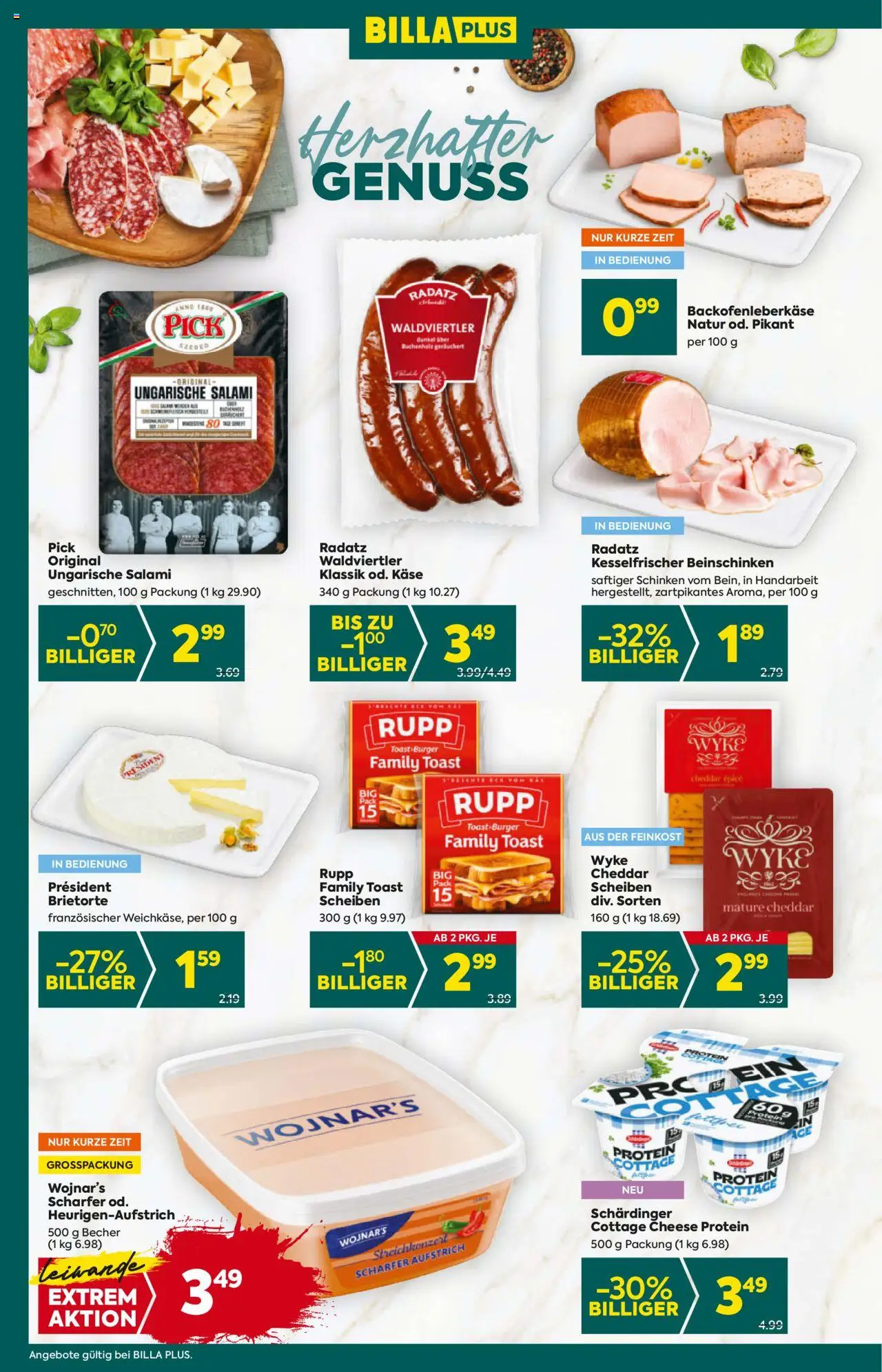 Billa Plus Flugblatt - Kärnten gültig ab 18.09.2025 | Seite: 10 | Produkte: Käse, Salami, Schinken