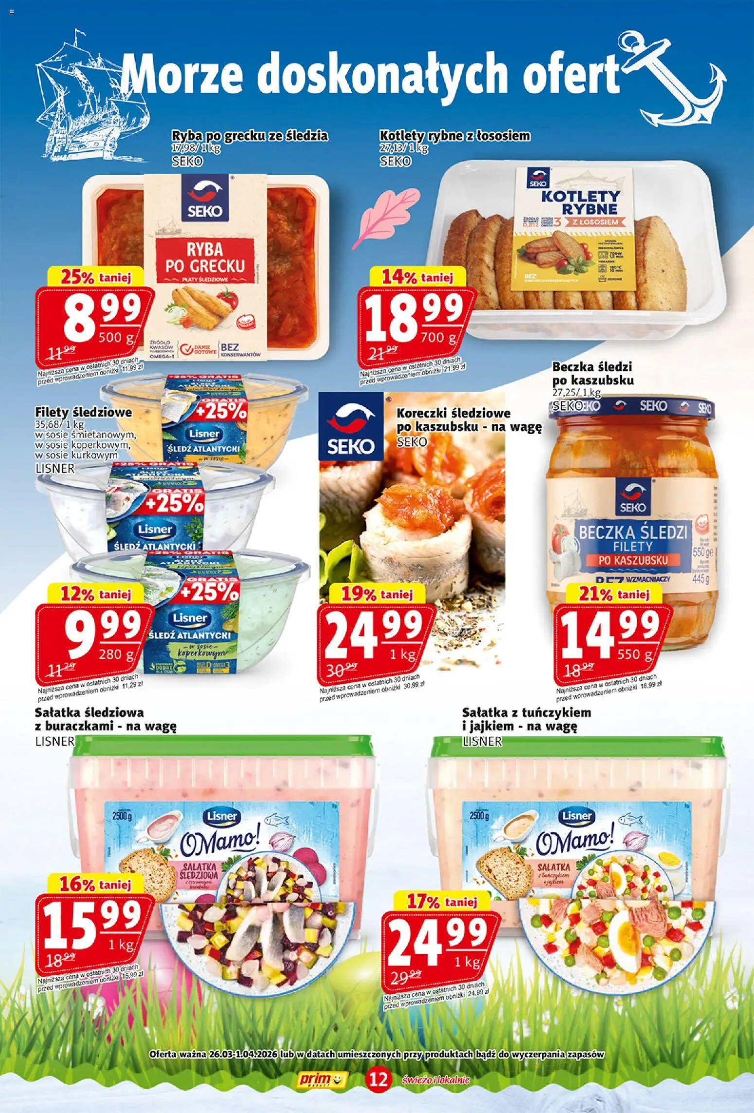 Prim Market gazetka od 26.03.2026 | Strona: 12 | Produkty: Sałatka z tuńczykiem, Ryba po grecku, Ryba, Sałatka