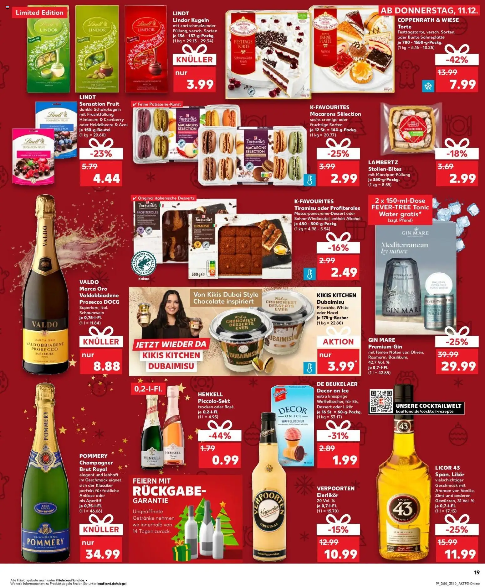 Kaufland prospekt Rathenow	 – gültig ab 14.12.2025 | Seite: 19 | Produkte: Prosecco, Himbeere, Lindt, Gin