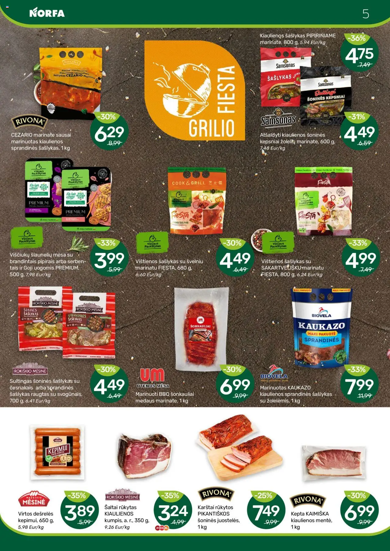 NORFA - Leidinys│galioja nuo 24.07.2025 | Puslapis: 5 | Prekių: Vištienos, Kiaulienos, Dešrelės