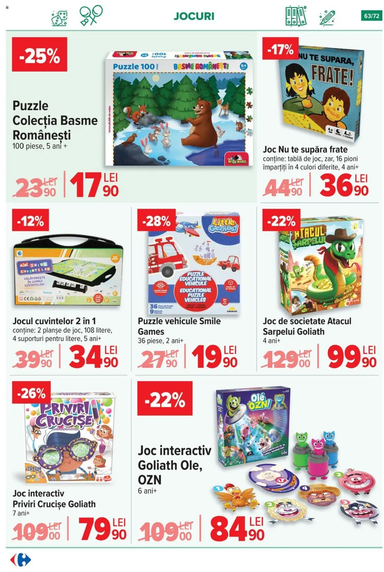 Noul catalog Carrefour – valabil de la 15.10.2025 | Pagină: 65 | Produse: Joc, Tablă